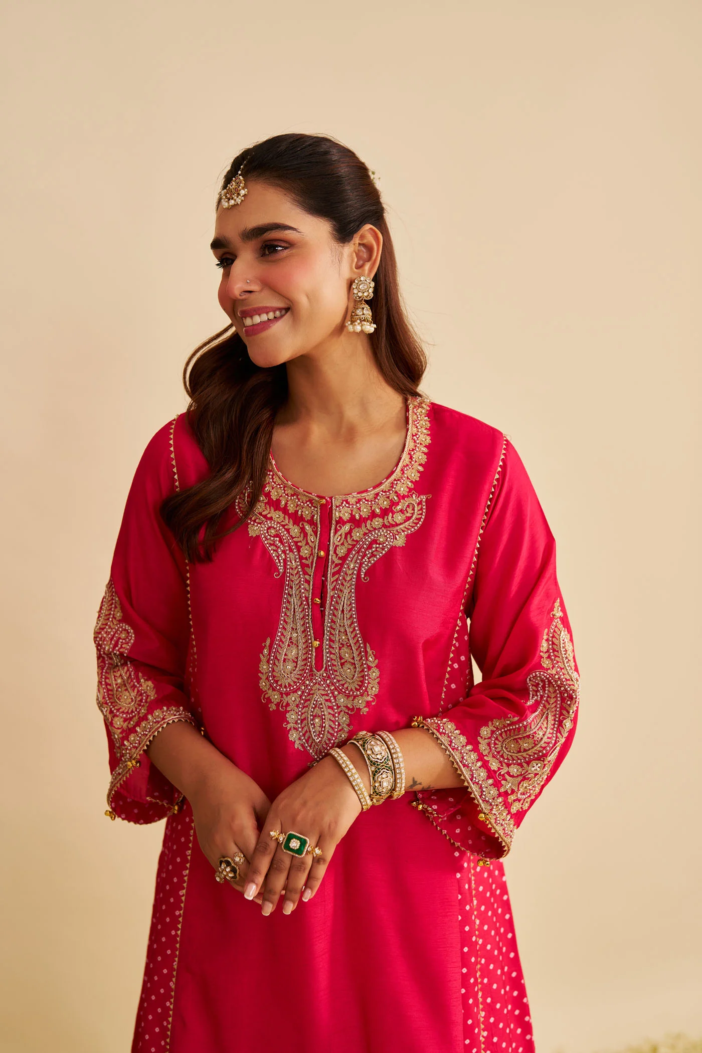 JERIAH - Rani Hotpink SHORT CHAUGA WITH SALWAR - Image 4