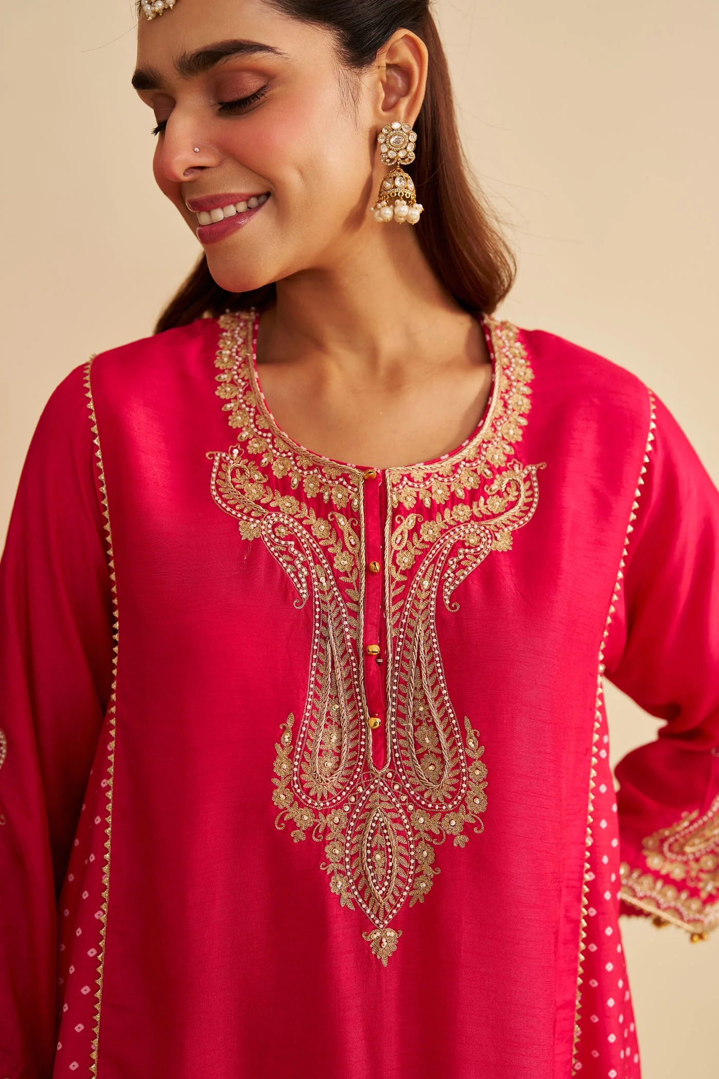 JERIAH - Rani Hotpink SHORT CHAUGA WITH SALWAR - Image 5