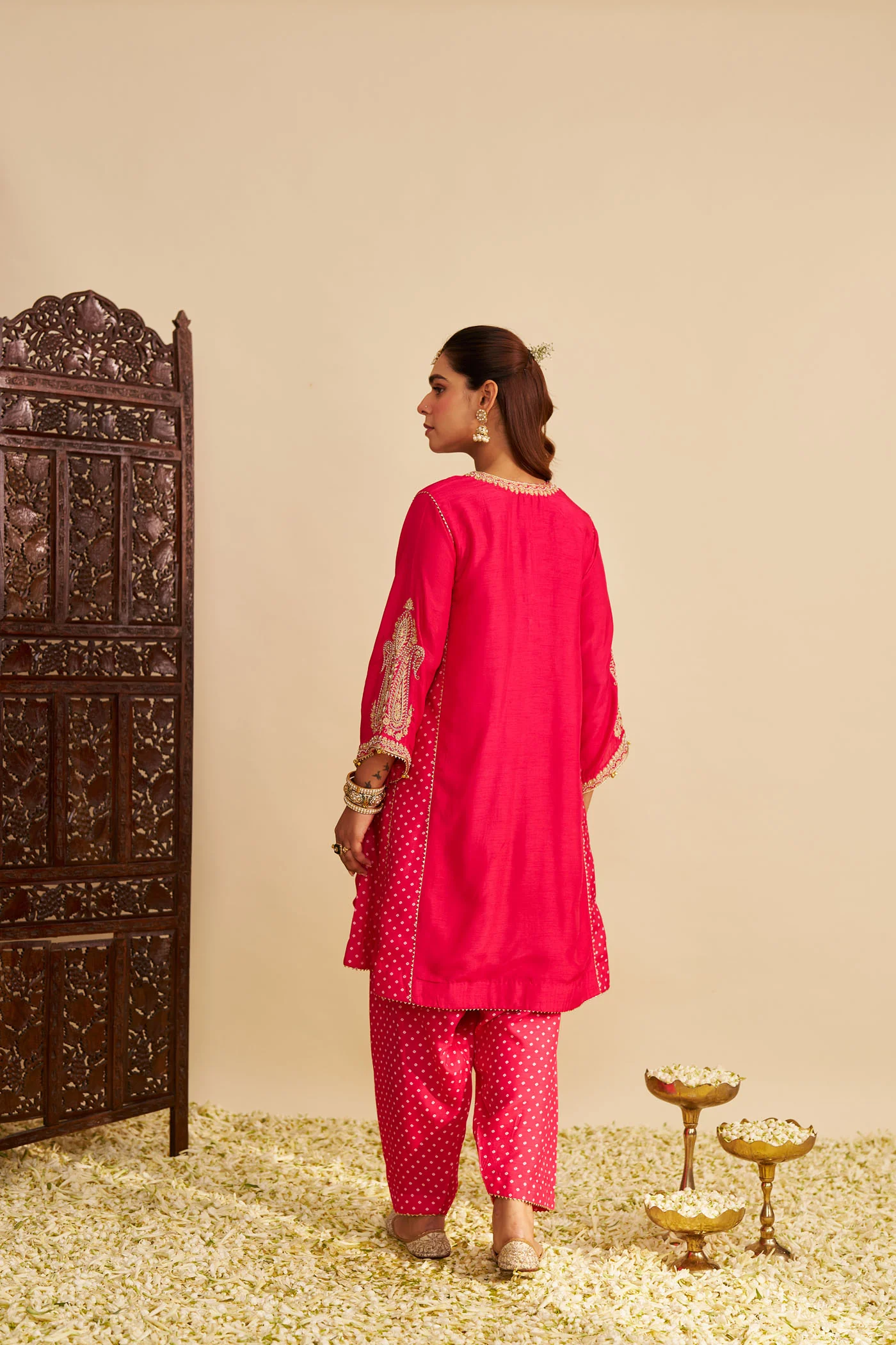 JERIAH - Rani Hotpink SHORT CHAUGA WITH SALWAR - Image 6