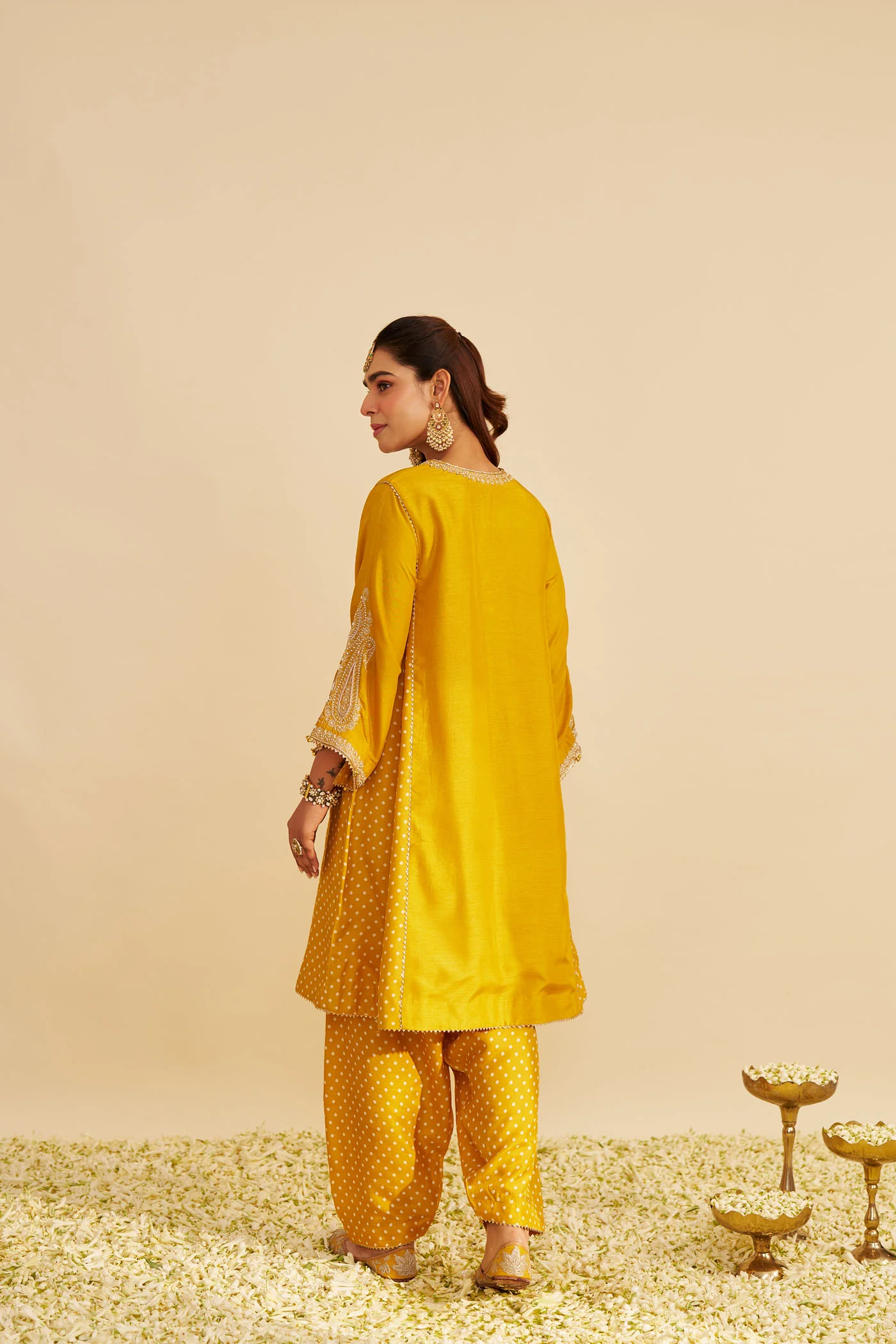 JERIAH - Heirloom Mustard SHORT CHAUGA WITH SALWAR - Image 5