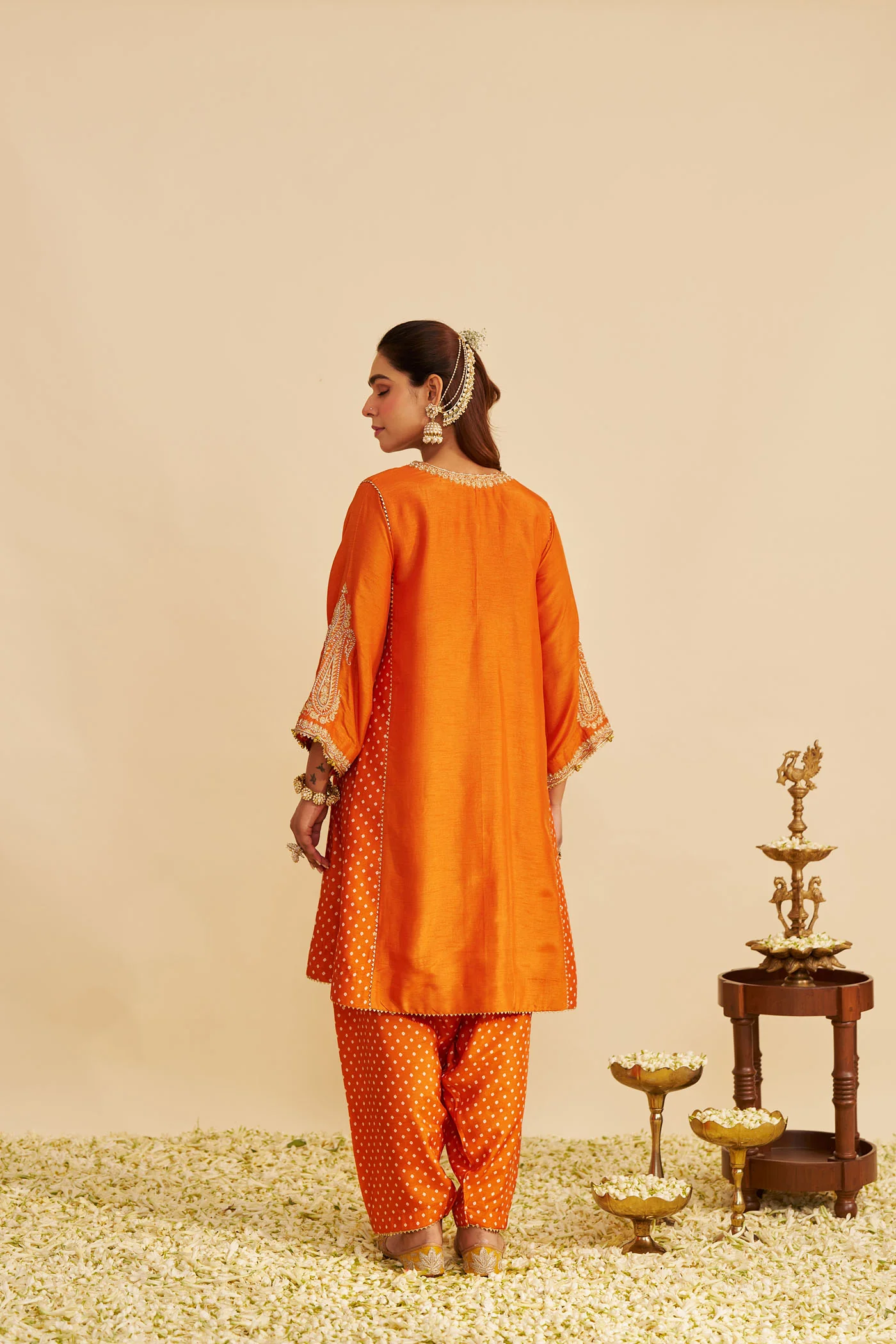 JERIAH - Orange SHORT CHAUGA WITH SALWAR - Image 6