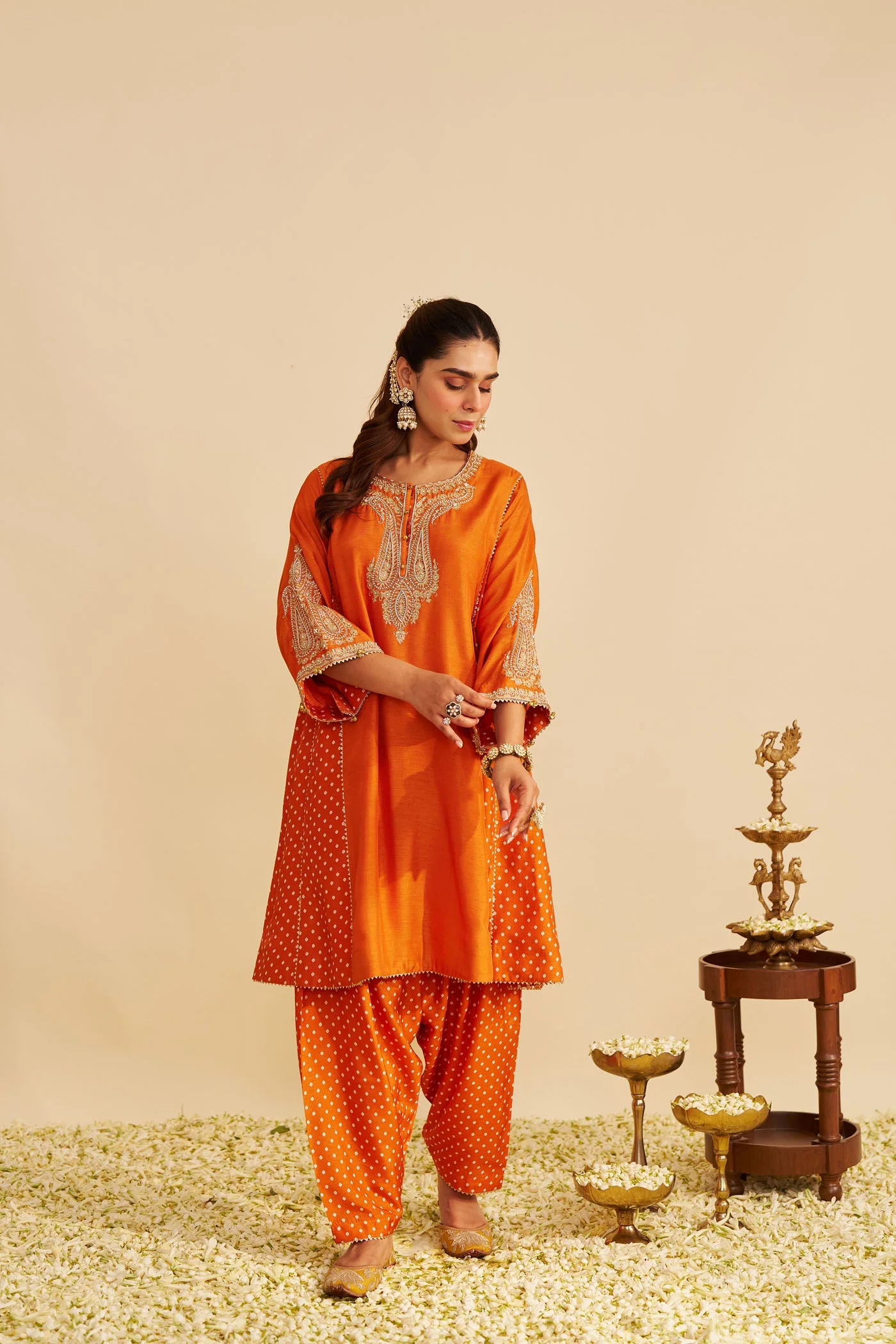 JERIAH - ORANGE SHORT CHAUGA WITH SALWAR (Lxrts) - Image 3