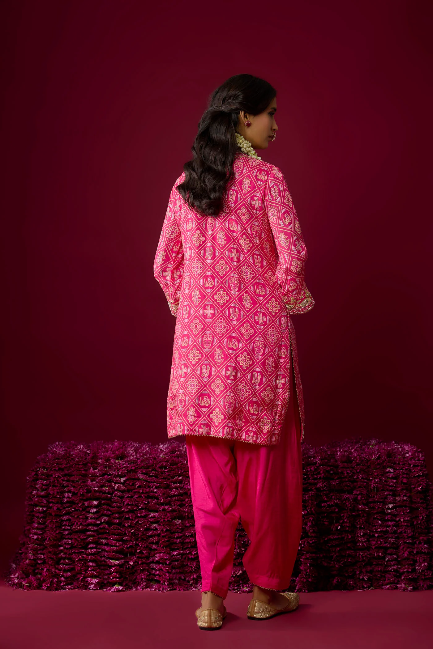 Jiana - Hotpink Short Kurta With Salwar - Image 4