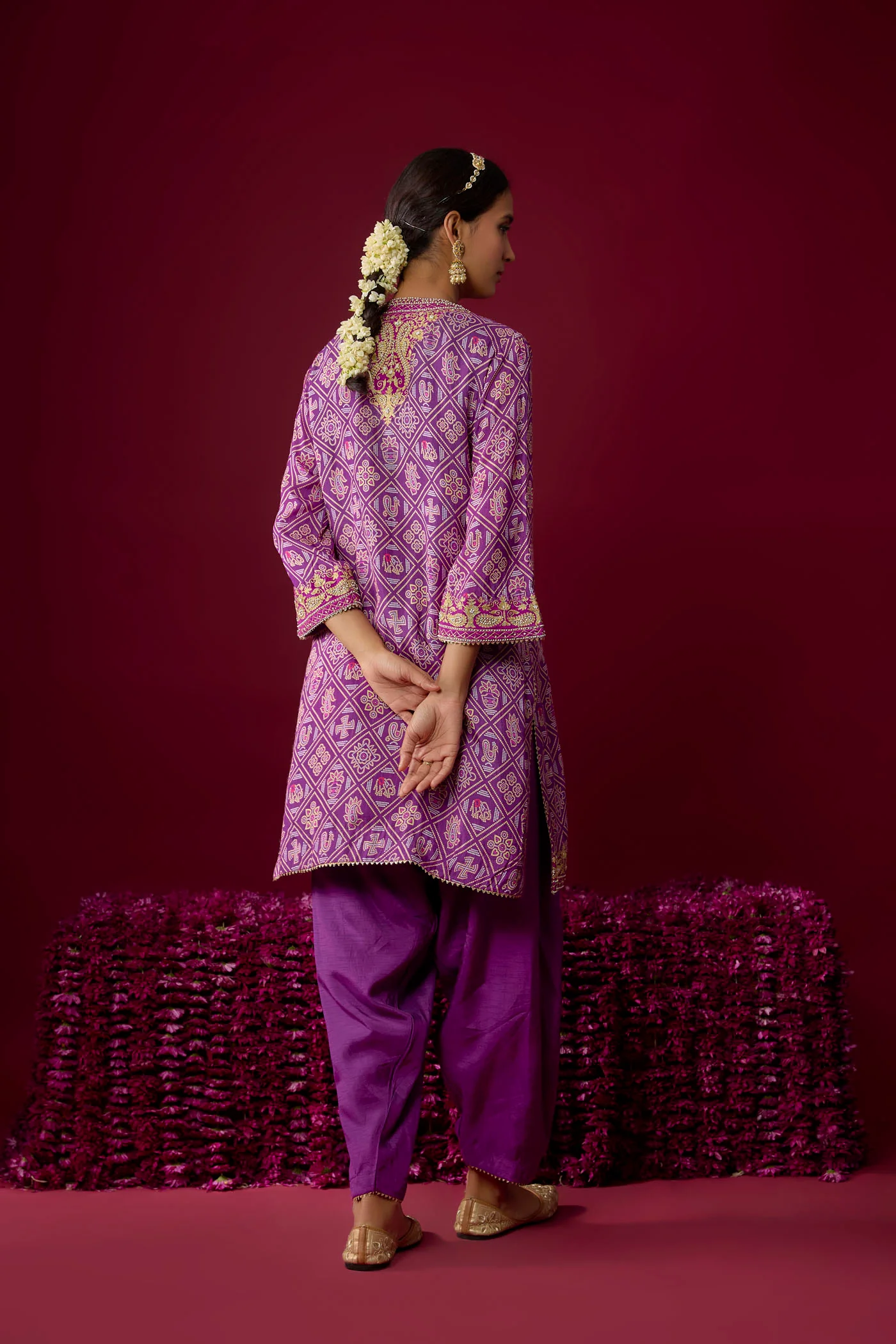 Jiana - Purple Short Kurta With Salwar (RTS) - Image 4