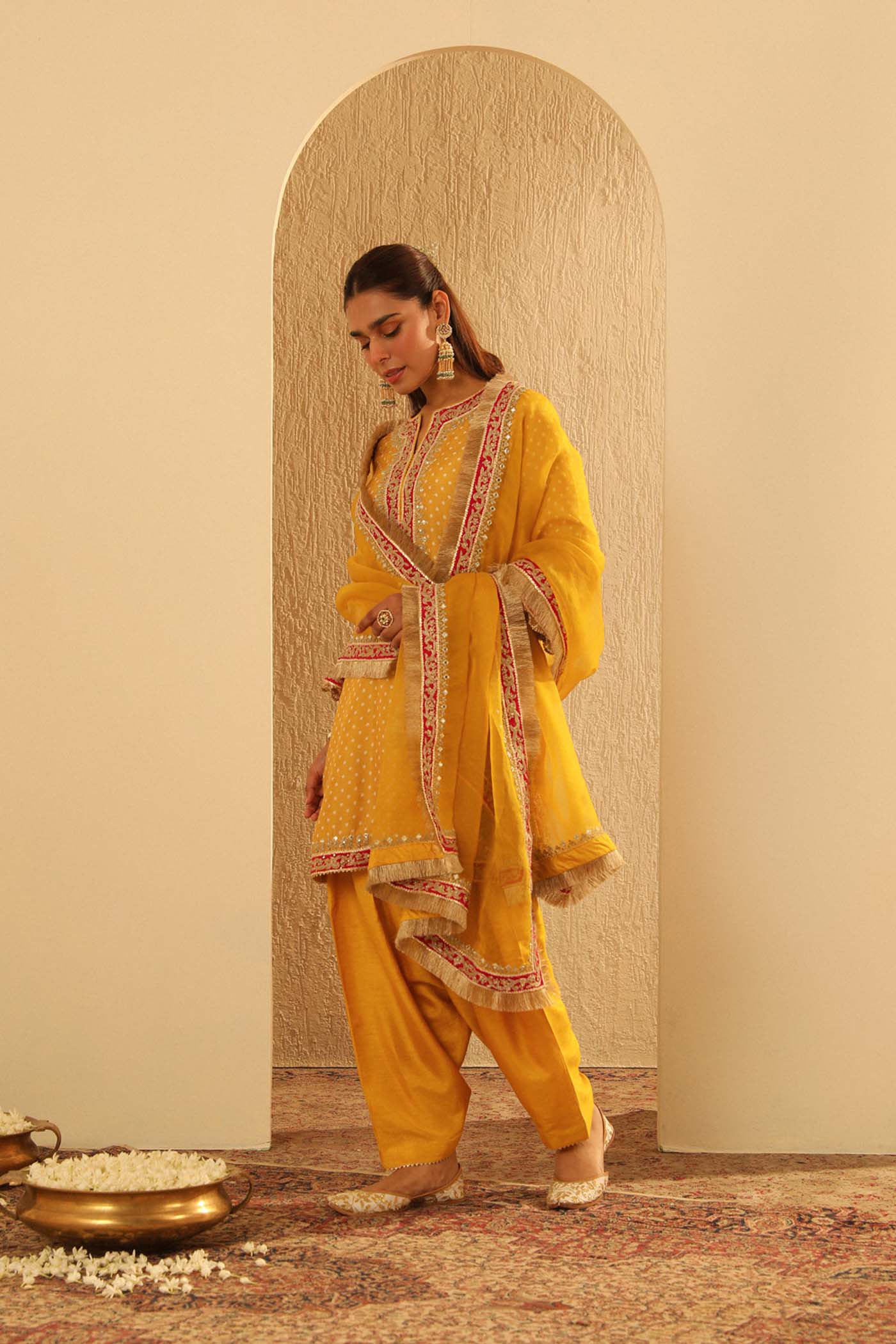 Kiana - Mustard Kurta with Salwar and Dupatta (Lxrts) - Image 2