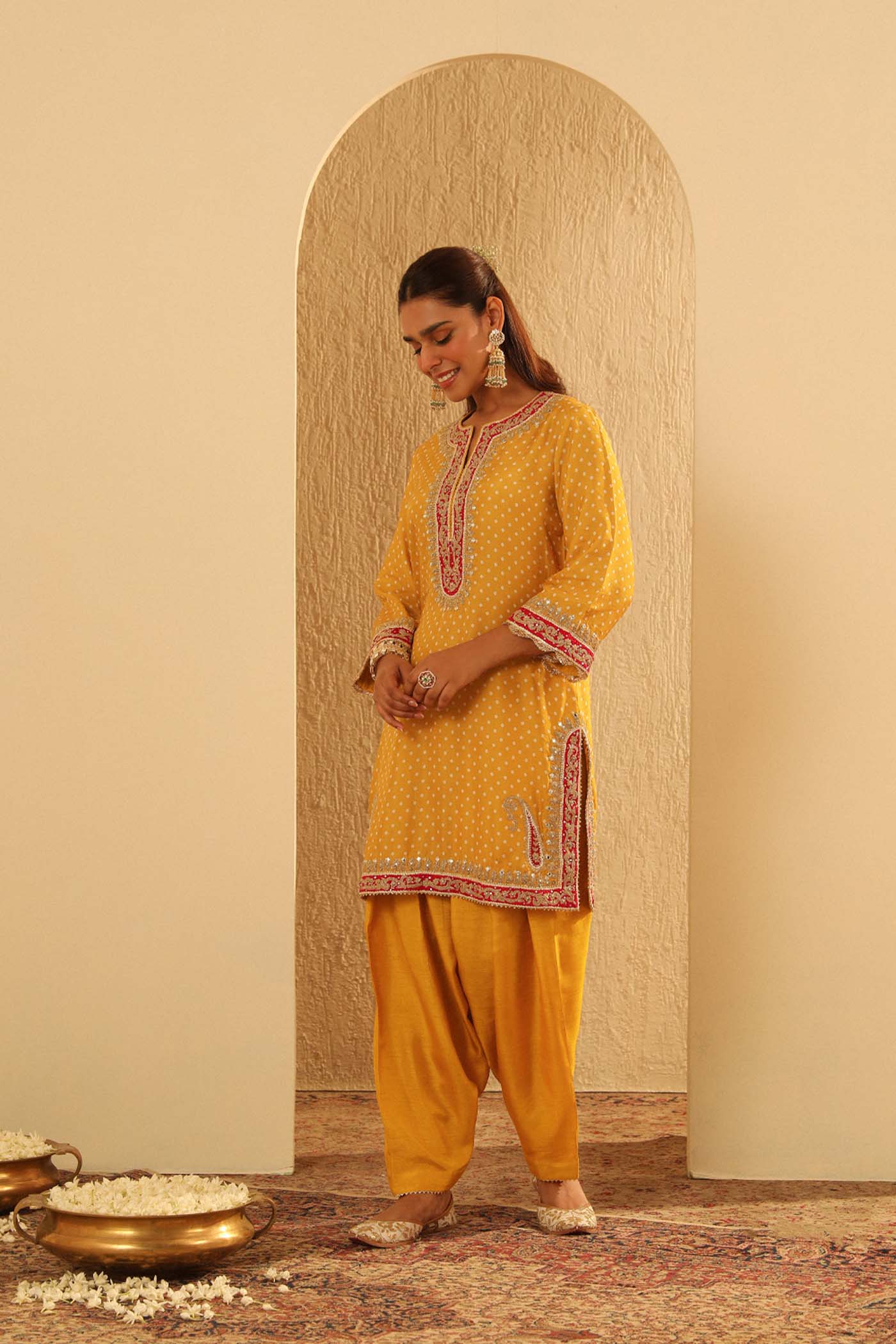 Kiana - Mustard Kurta with Salwar and Dupatta (Lxrts) - Image 3