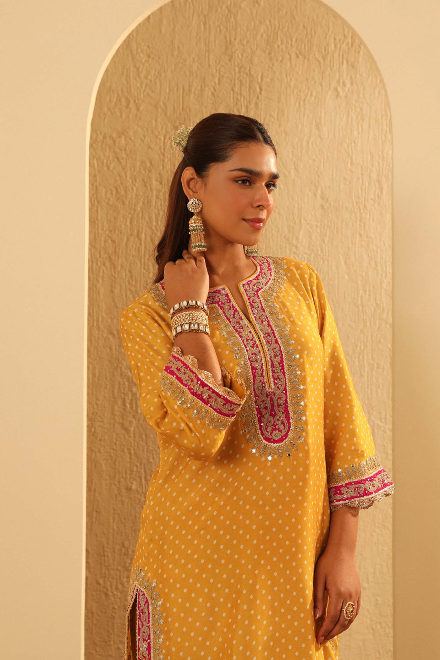 Kiana - Mustard Kurta with Salwar and Dupatta (Lxrts) - Image 4