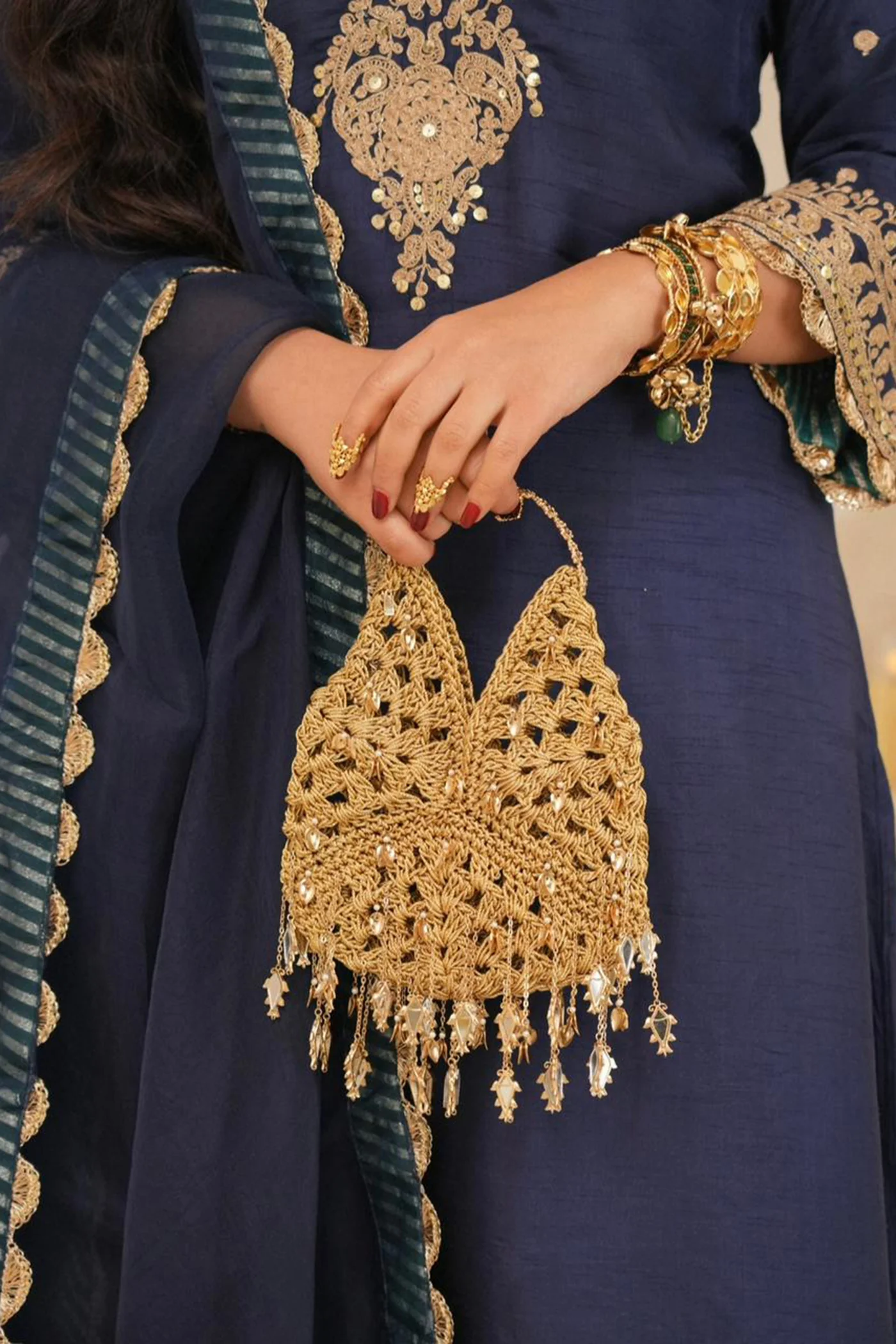 Maggi In MYSHA - DEEP BLUE LONG CHOGA WITH SALWAR - Image 3