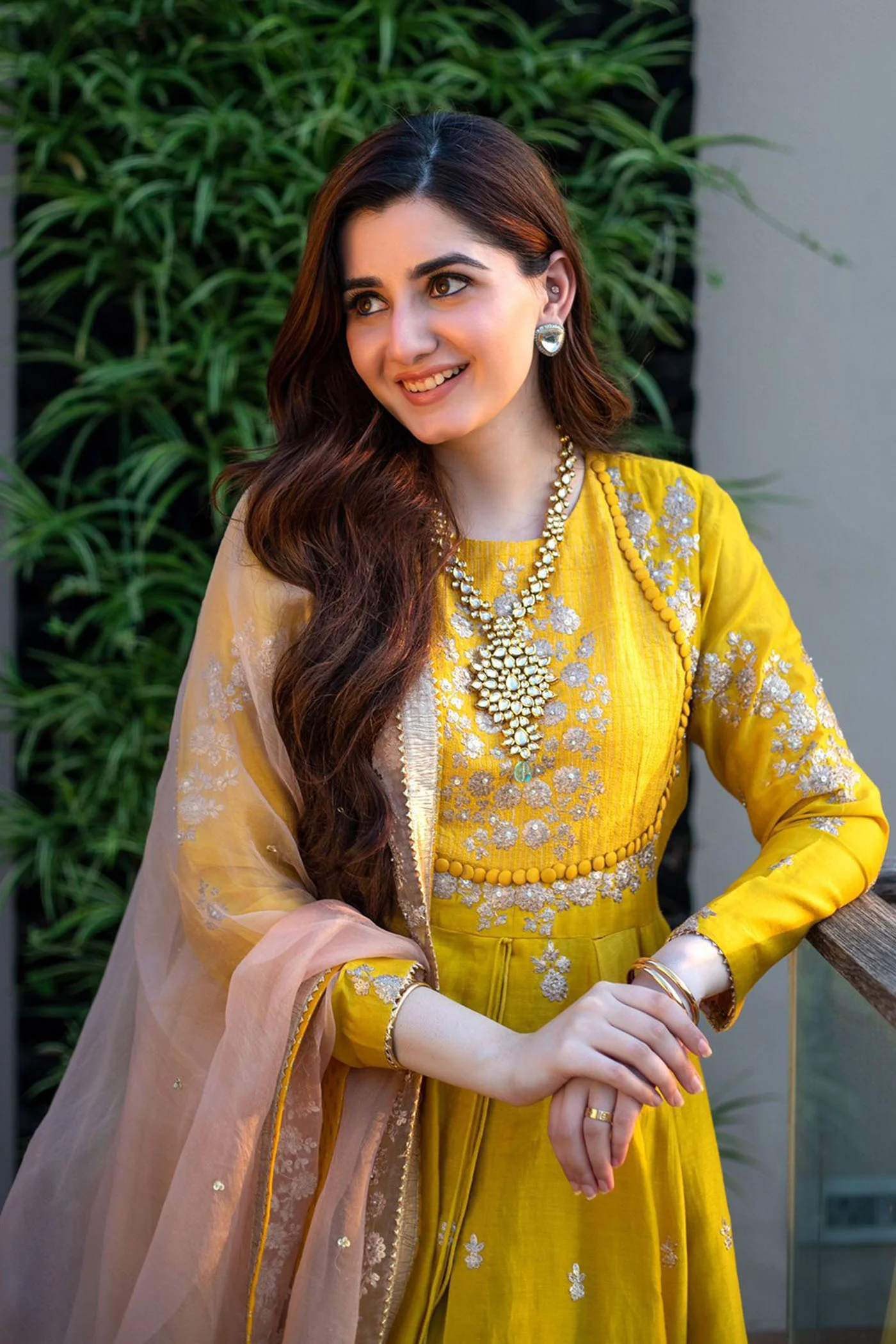 Mahima Chawla in Taarini - Glaze Mustard Tilla Embroidered Anarkali Set - Image 3