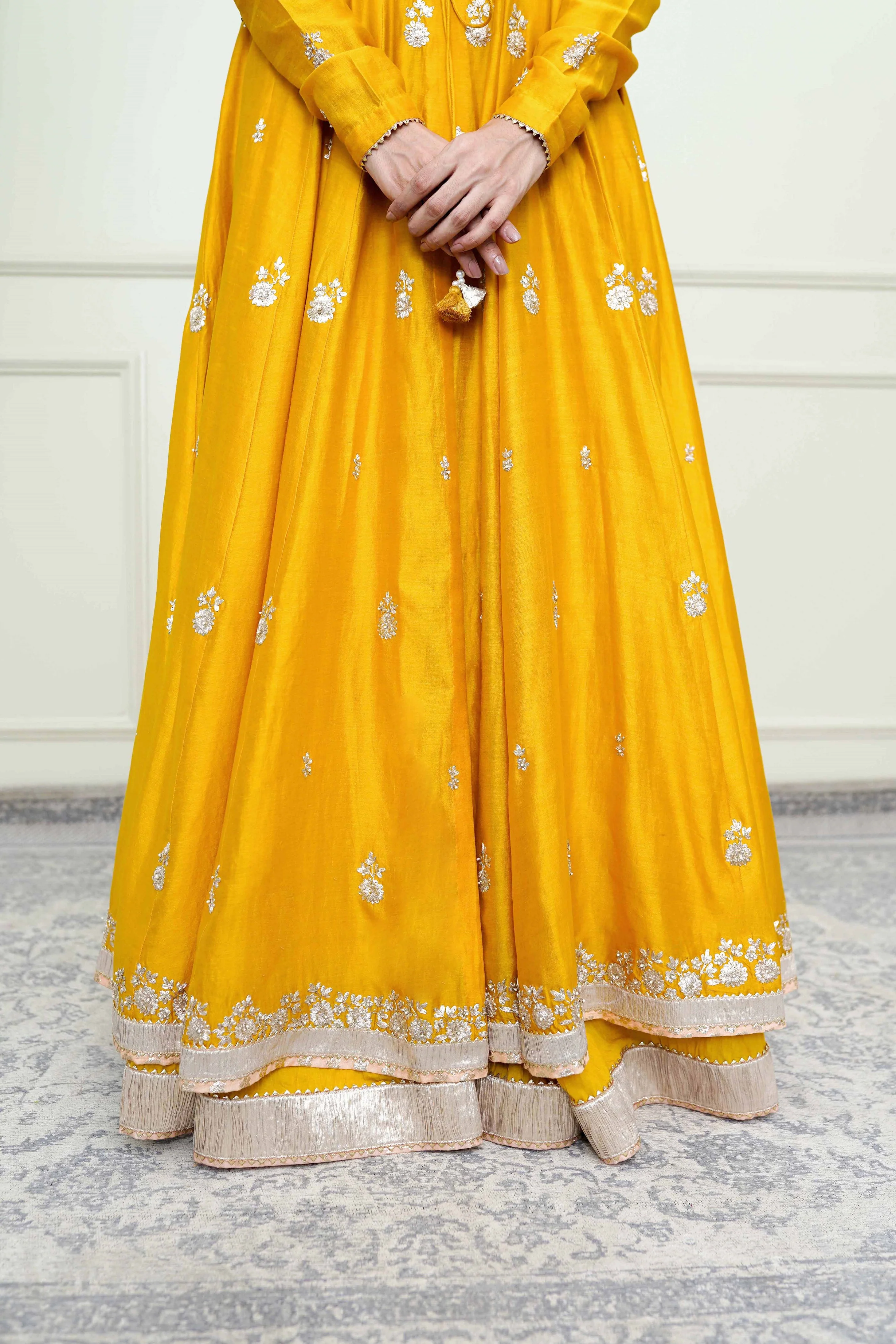 Mahima Chawla in Taarini - Glaze Mustard Tilla Embroidered Anarkali Set - Image 8