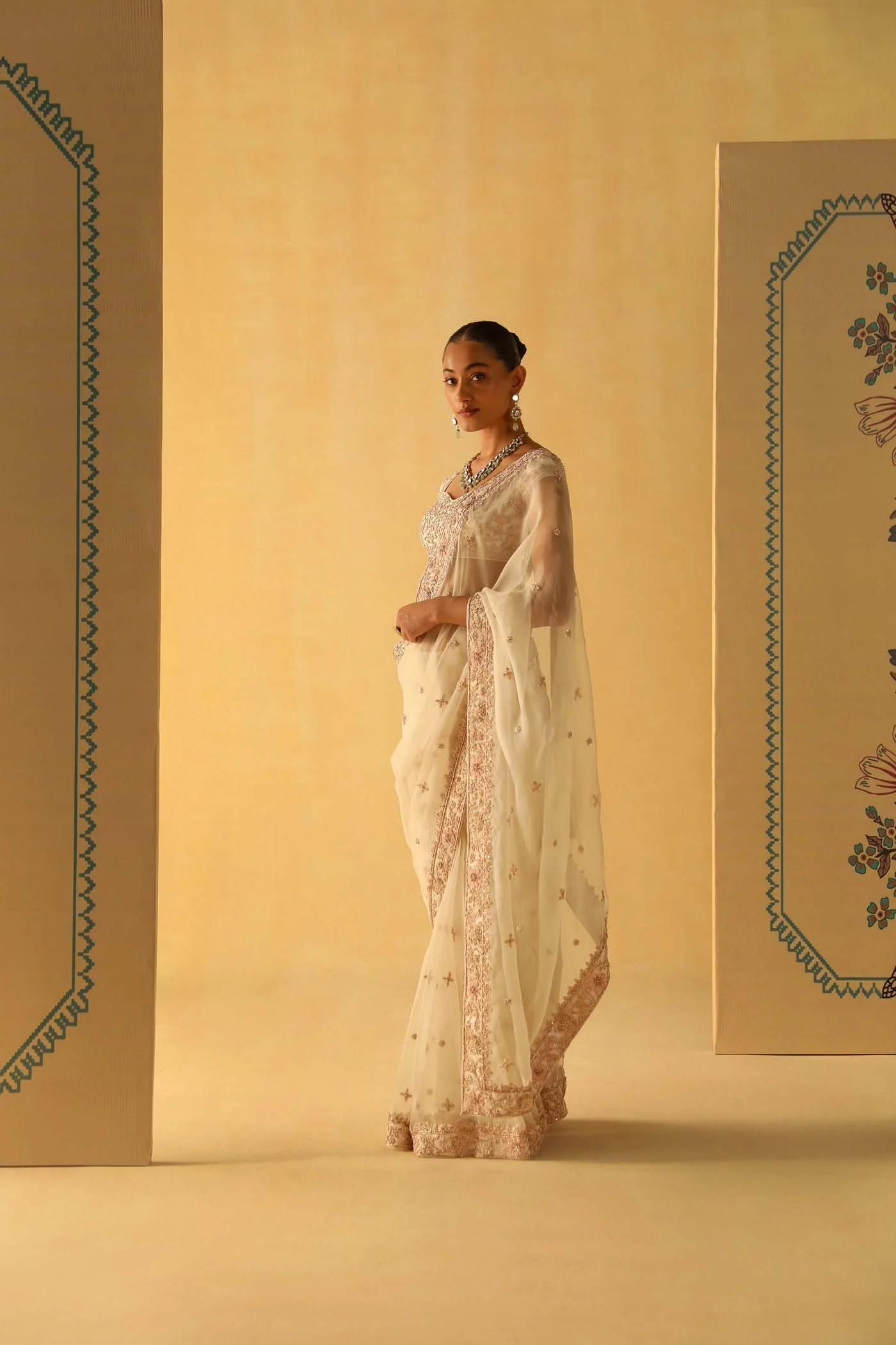 Maliha - Daisy Ivory Saree Set