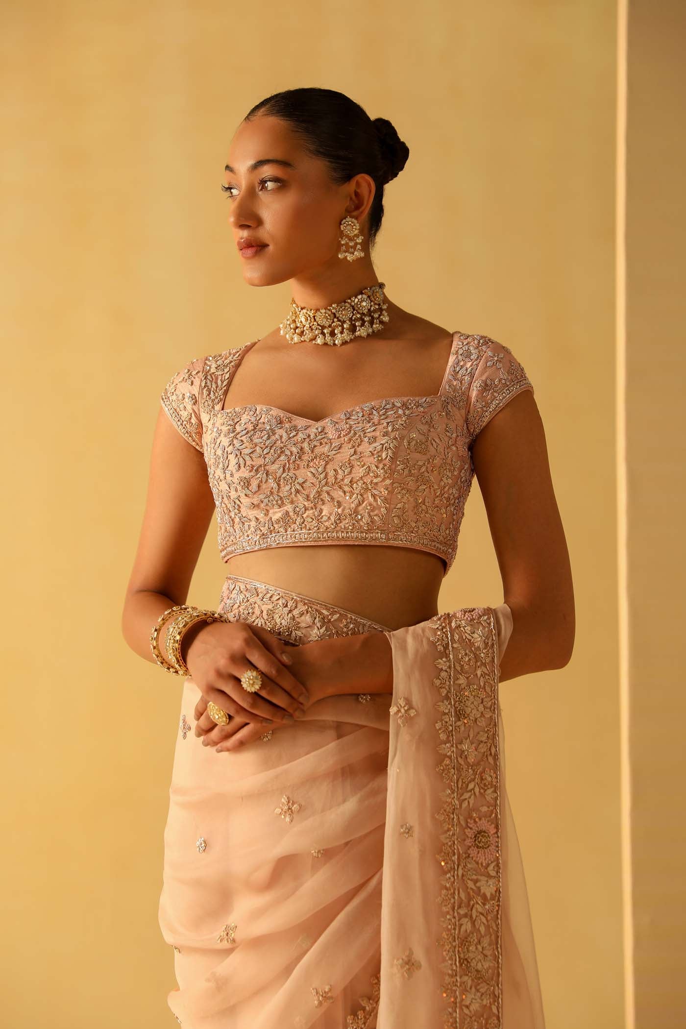 Maliha - Rosepink Saree Set - Image 6