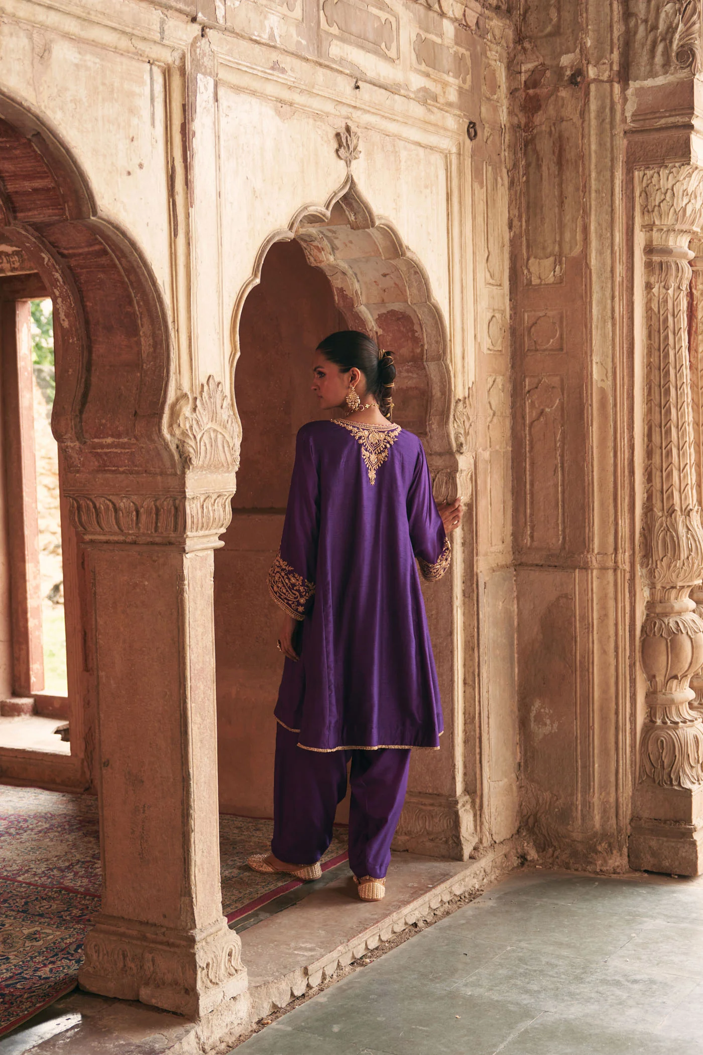 MARWA - DEEP PURPLE SHORT CHAUGA WITH SALWAR (LXRTS) - Image 6