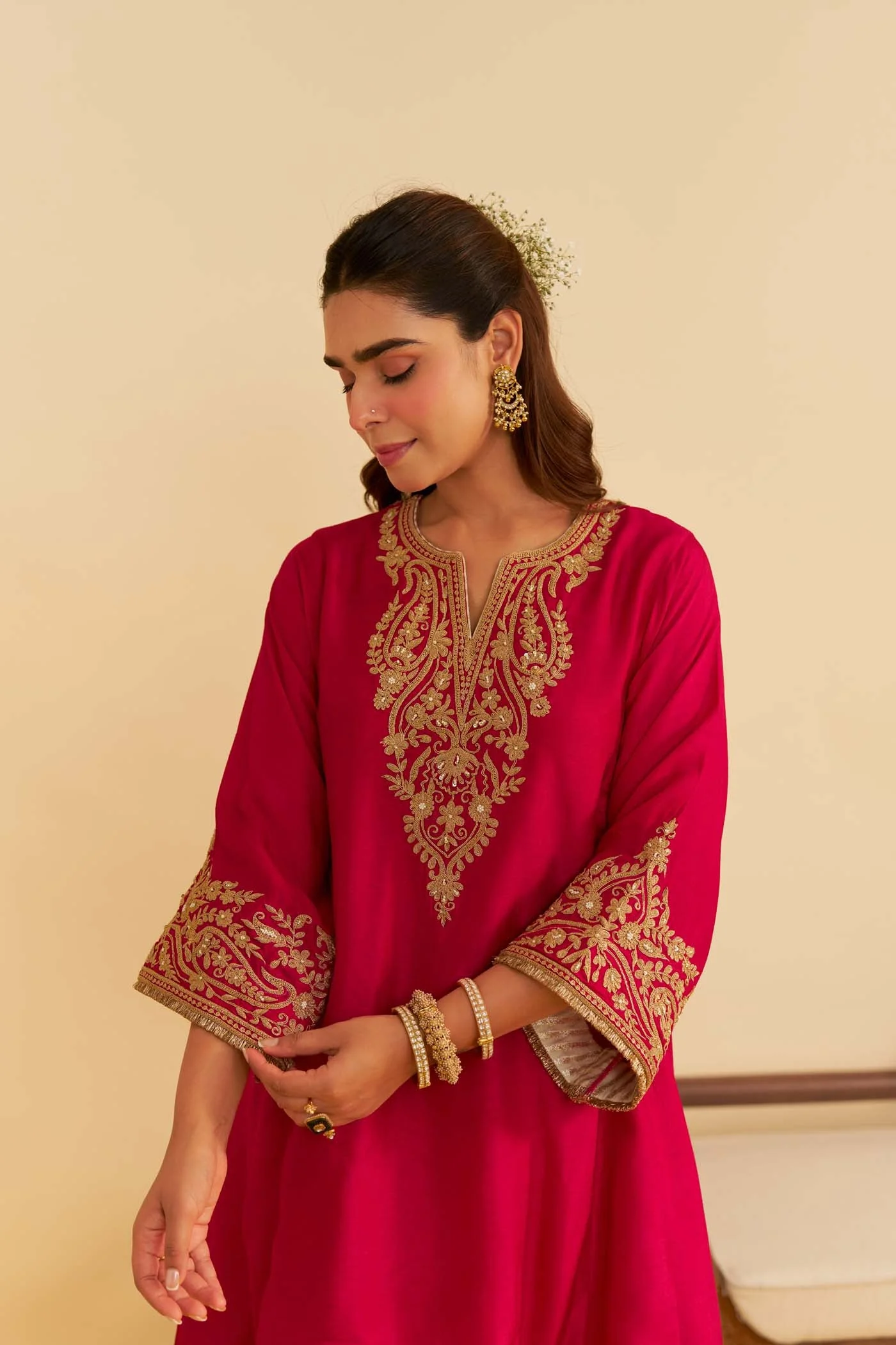 MARWA - Rani Hotpink SHORT CHAUGA WITH SALWAR (Lxrts) - Image 3