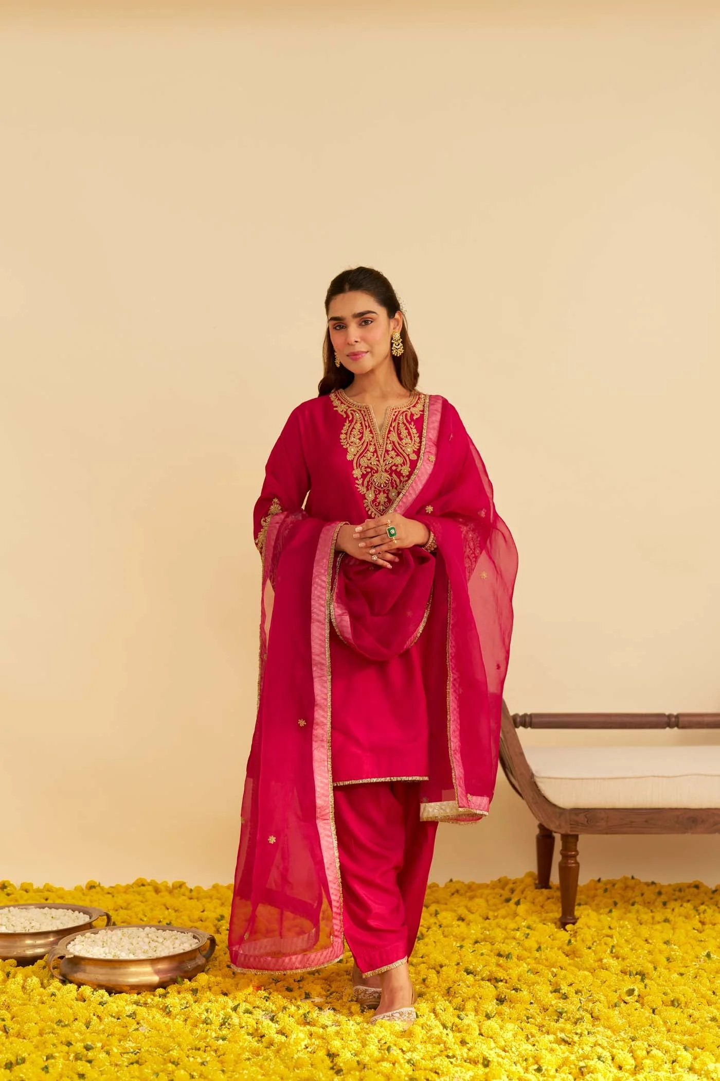 MARWA - Rani Hotpink SHORT CHAUGA WITH SALWAR (Lxrts) - Image 4