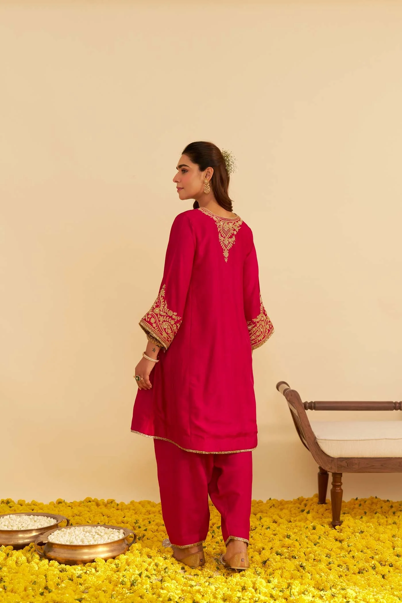 MARWA - Rani Hotpink SHORT CHAUGA WITH SALWAR (Lxrts) - Image 5
