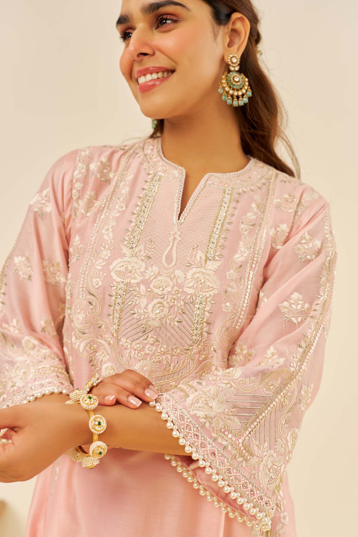 Maziya - Blush Pink Long Chauga With Salwar (LXRTS) - Image 4