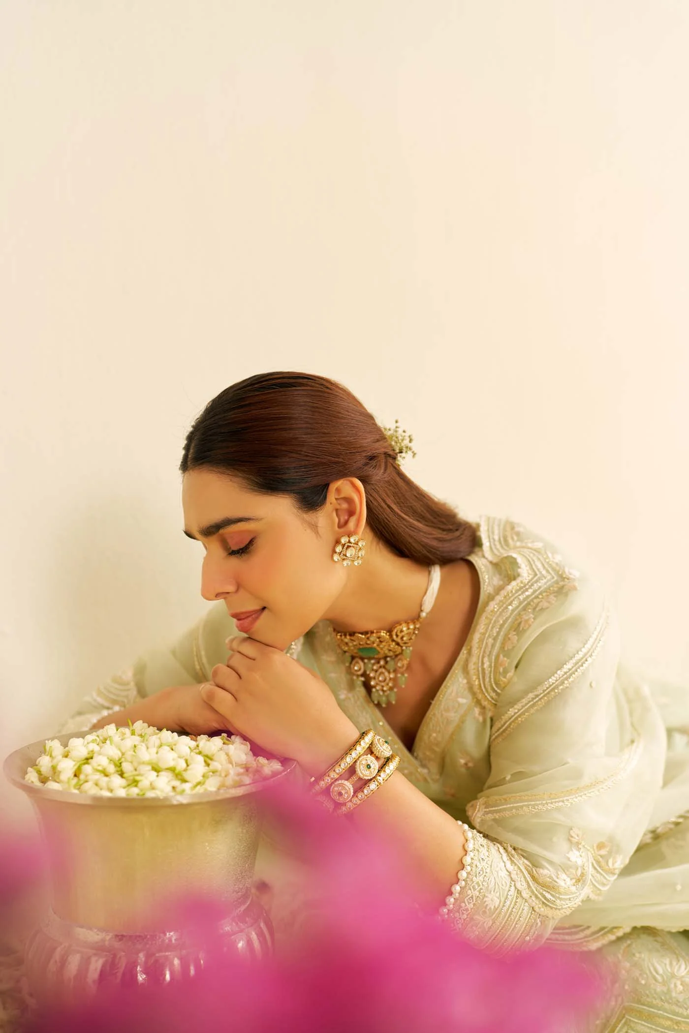 MEERAM - Mint Green SHORT ANARKALI WITH SALWAR - Image 7