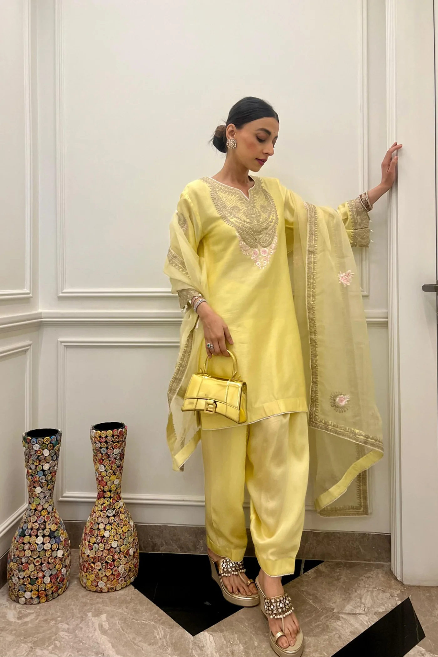 Mehak Jain in Ashira Lemon Yellow- Kurta , Salwar - Image 4