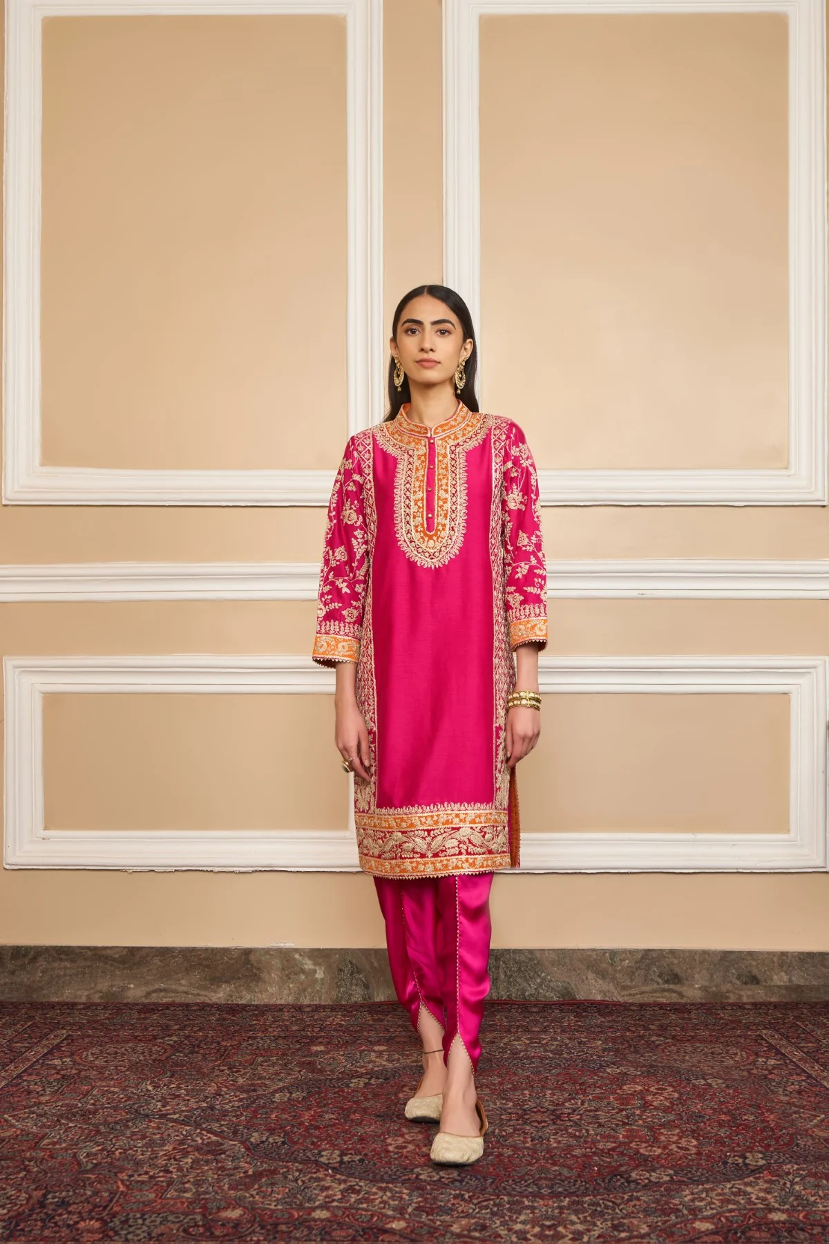 Ankita Rai In MEHNOOR - Rani Hotpink KURTA WITH DHOTI - Image 7