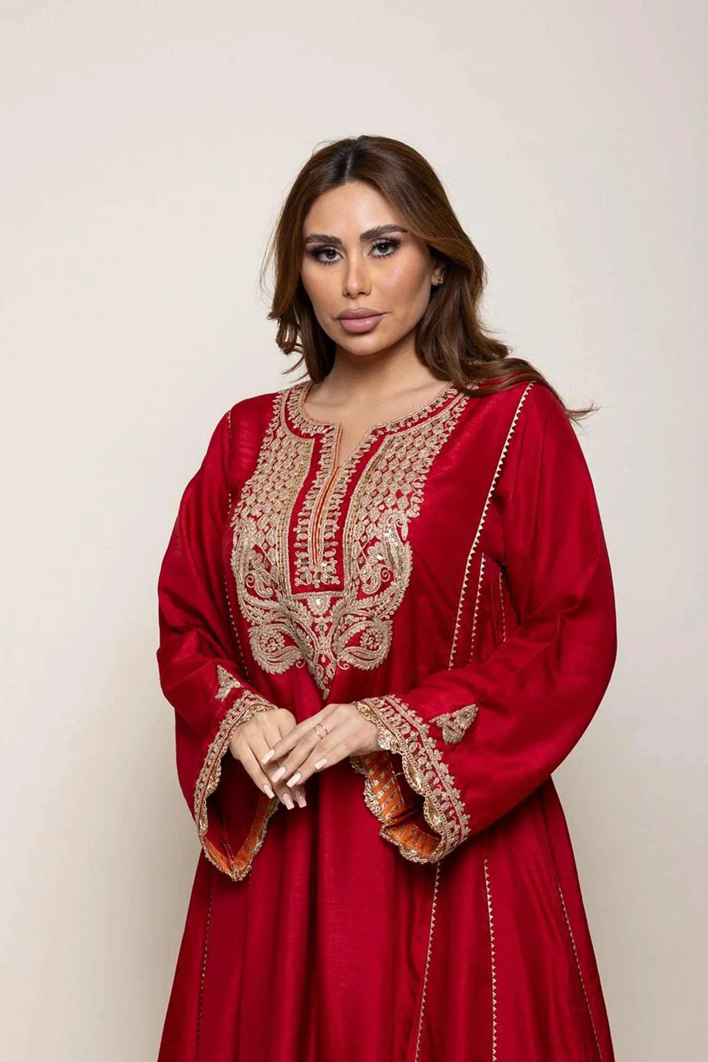 Mehreen - Deep Red Abaya - Image 4