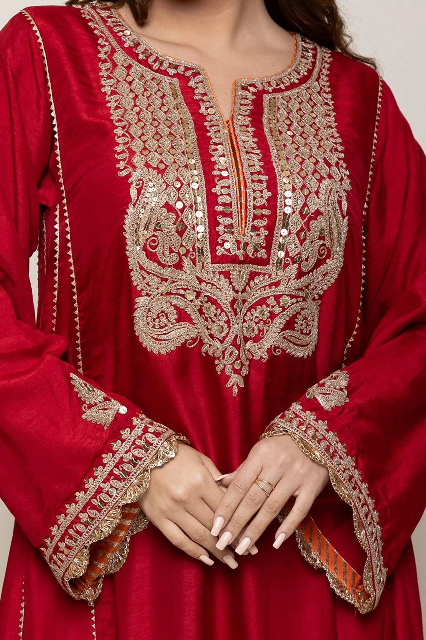 Mehreen - Deep Red Abaya - Image 5
