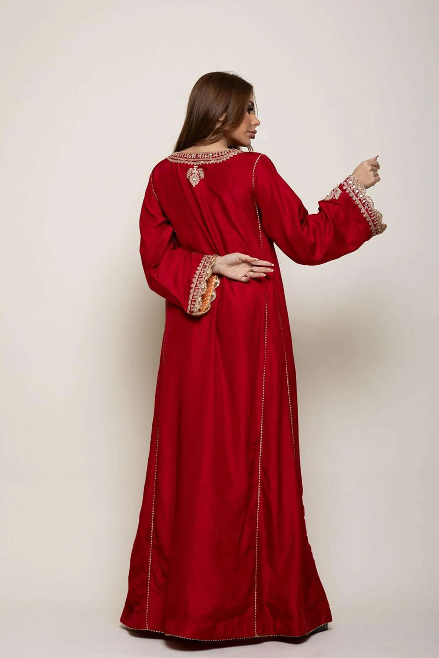 Mehreen - Deep Red Abaya - Image 6