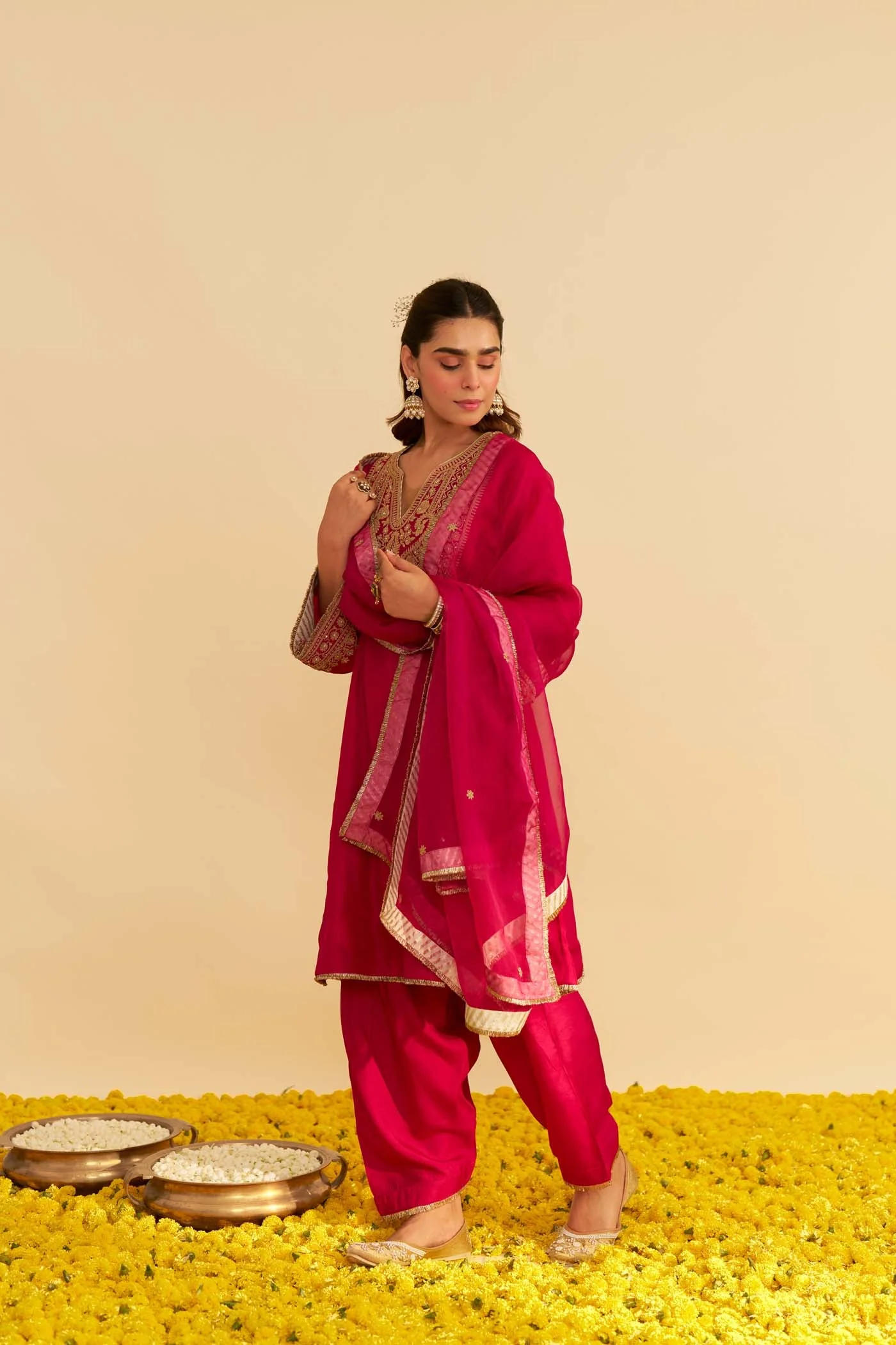 MEHZA - HOTPINK HORT CHAUGA WITH SALWAR (Lxrts) - Image 4