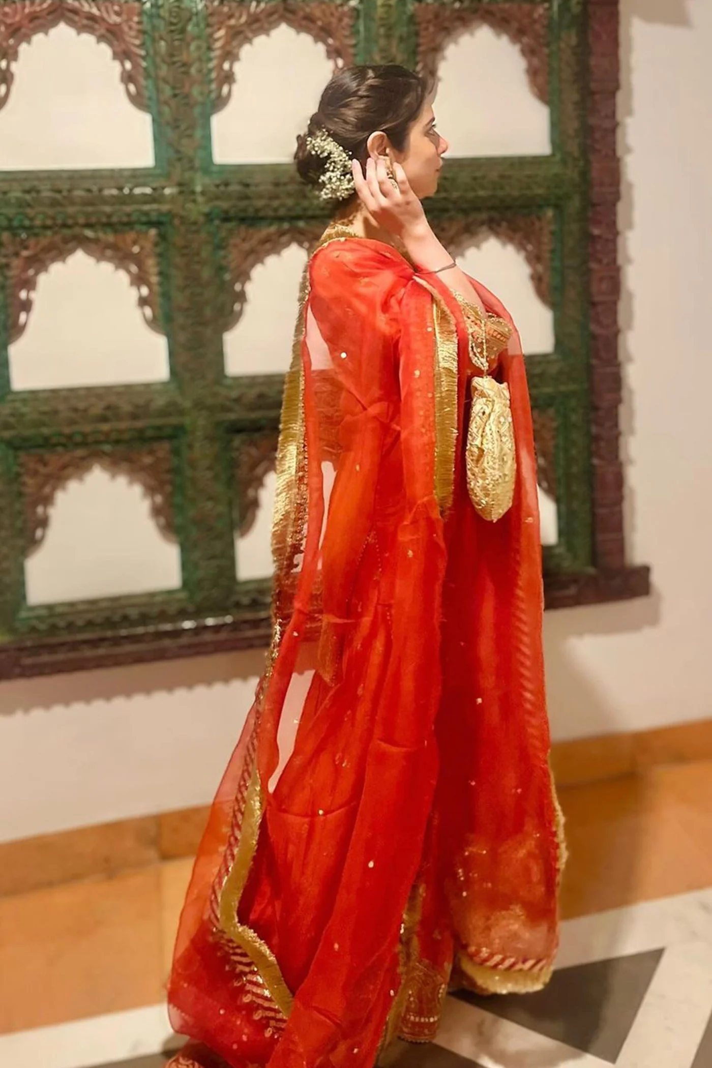 Tarini Bhatia In MISHIKA - BURNT ORANGE KURTA WITH SHARARA AND DUPATTA - Image 3