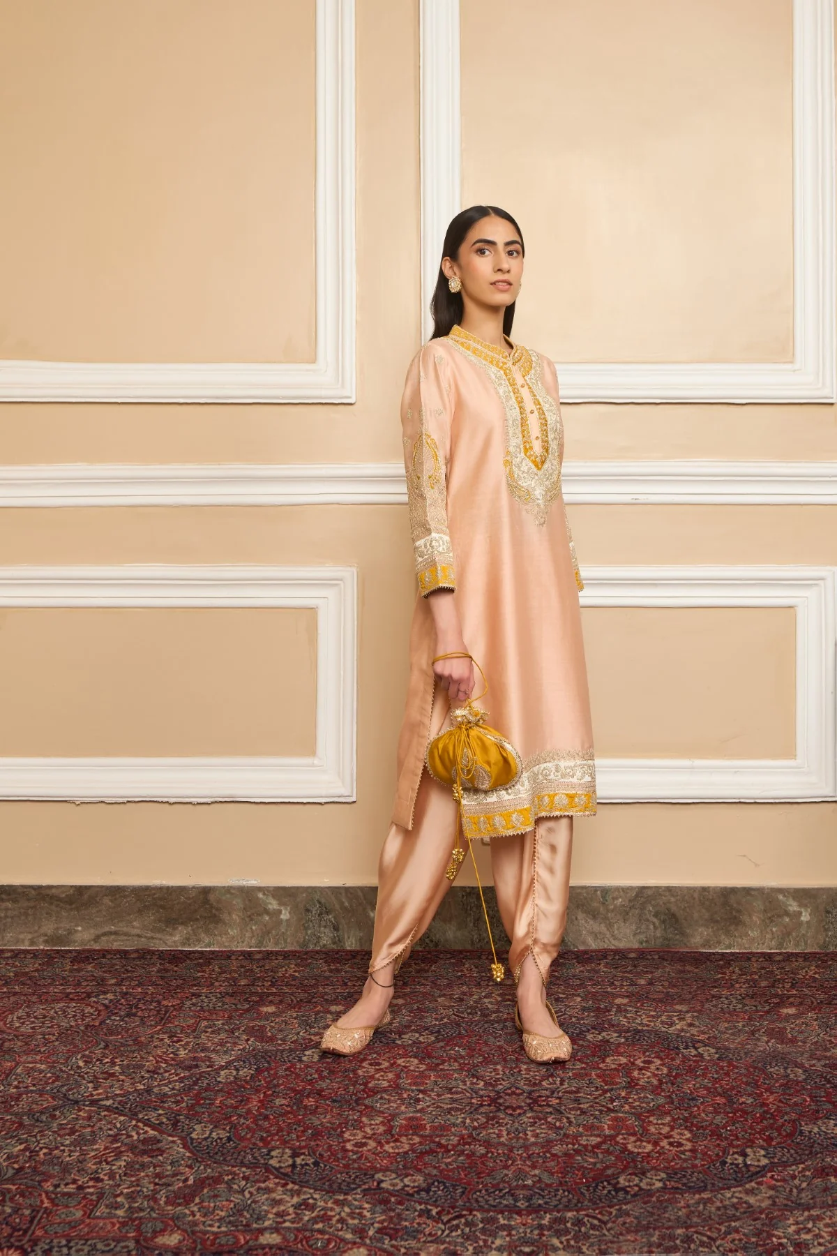 MYREEN - ROSEPINK KURTA WITH DHOTI - Image 3