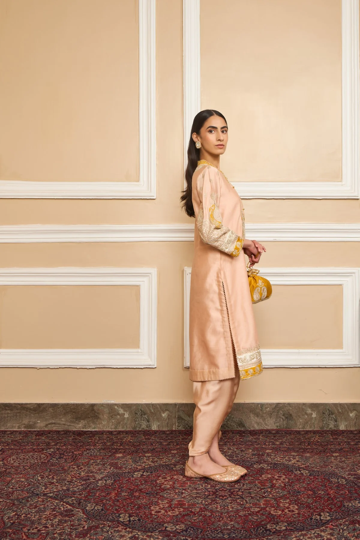 MYREEN - ROSEPINK KURTA WITH DHOTI - Image 4