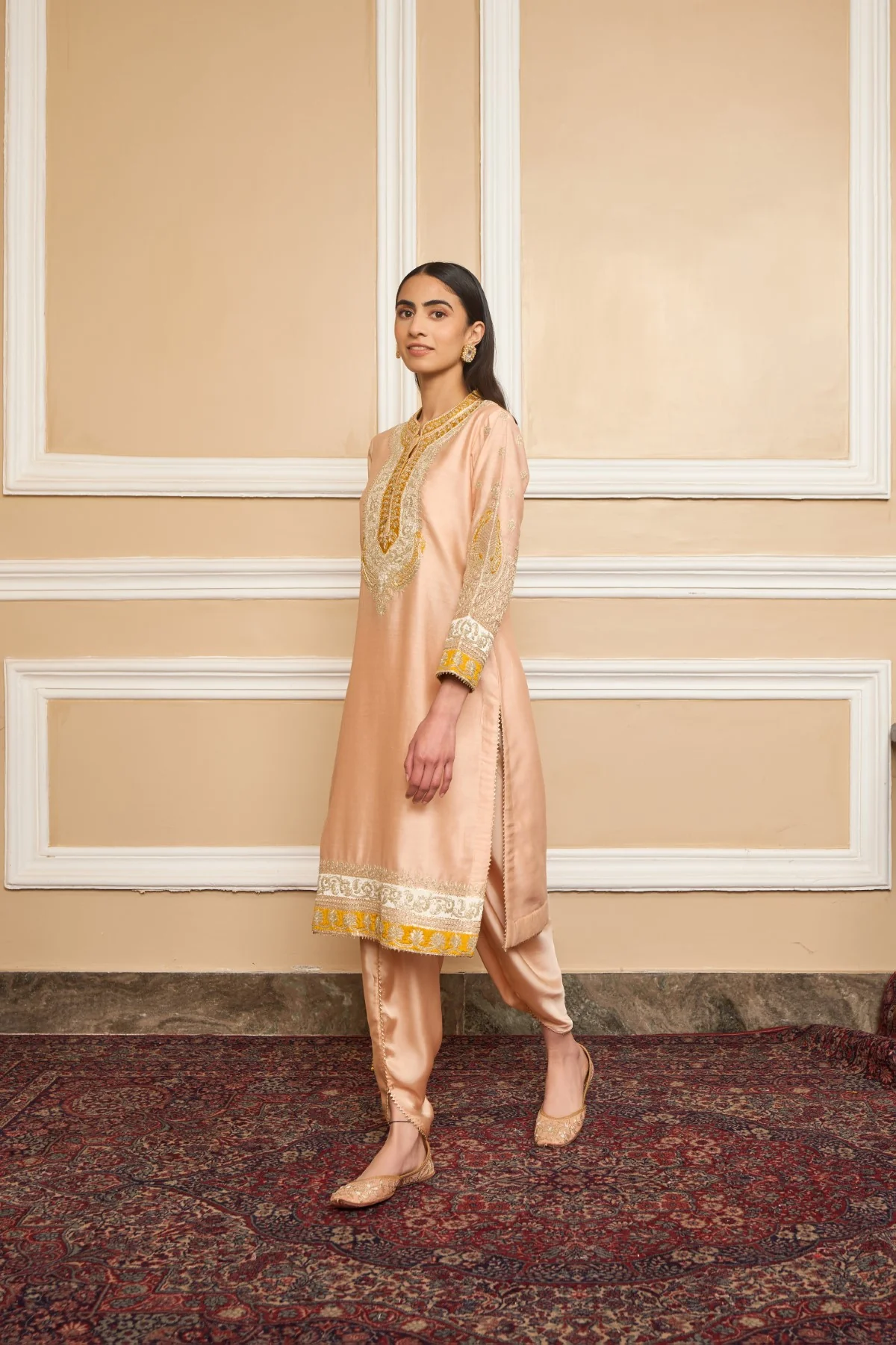 MYREEN - ROSEPINK KURTA WITH DHOTI - Image 6