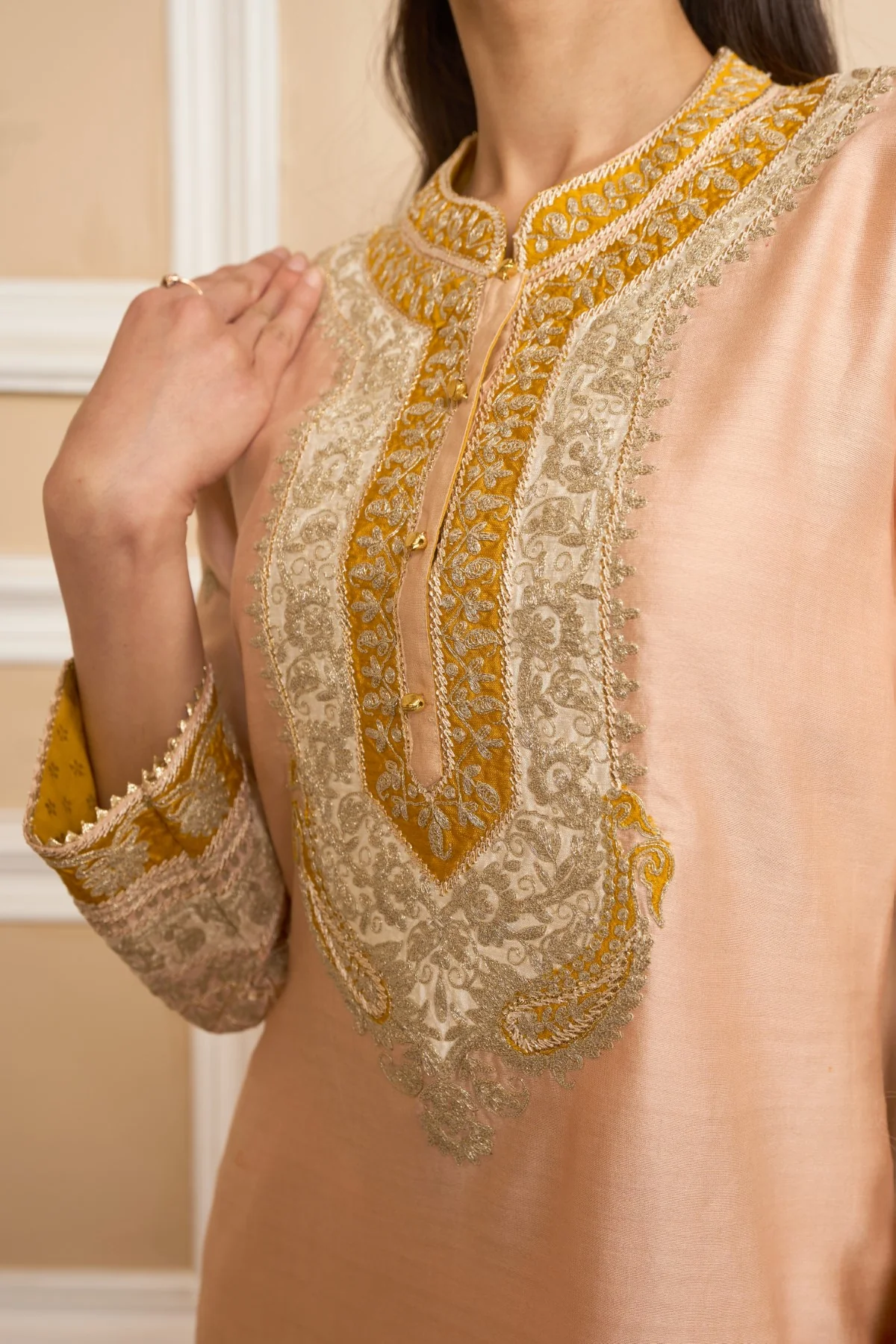 MYREEN - ROSEPINK KURTA WITH DHOTI - Image 7