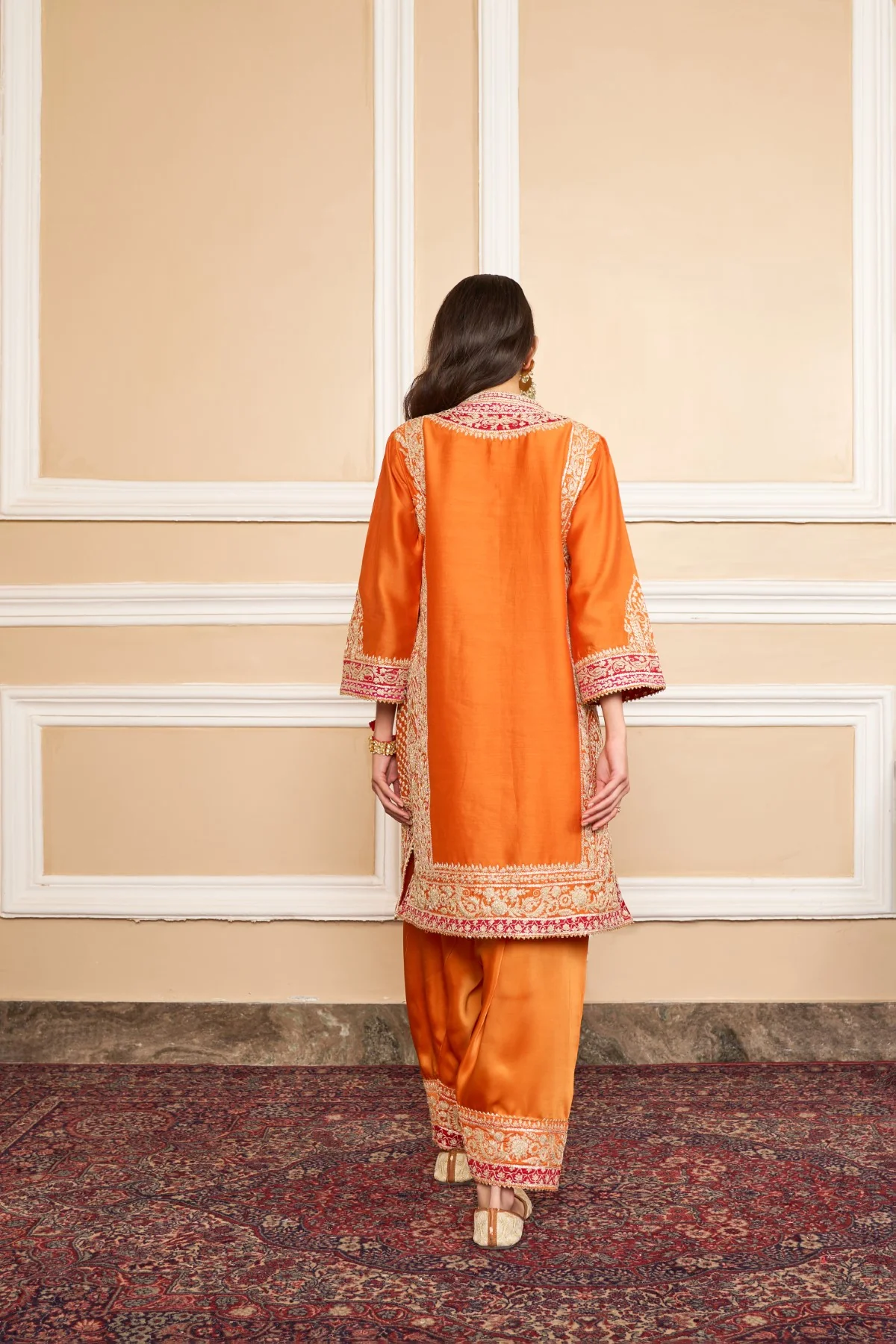 Chandni Girdhar In NAAYAAB - Orange SHORT KURTA WITH SALWAR AND DUPATTA - Image 7