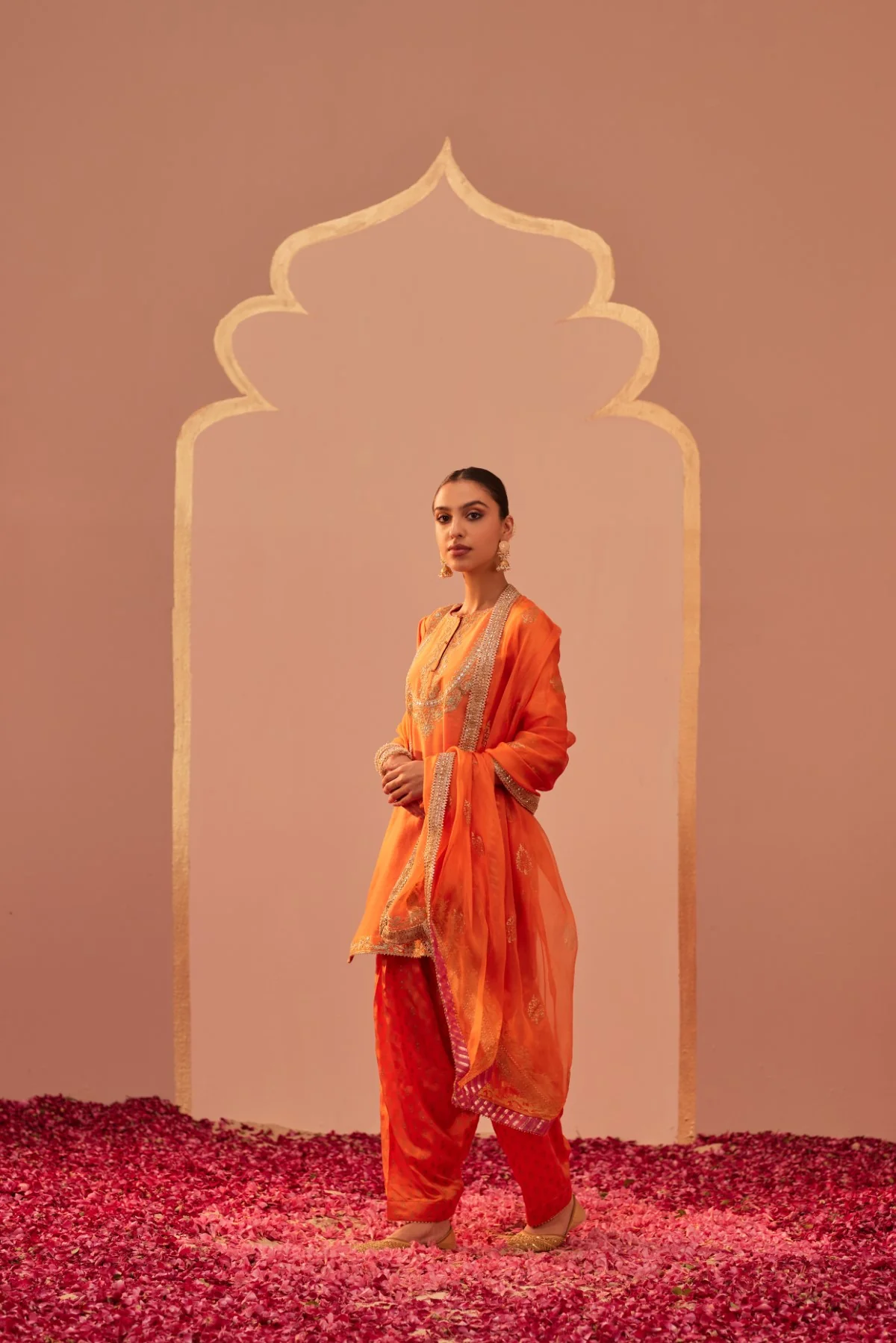 Nafisah - Tangerine Orange Kurta Set - Image 2