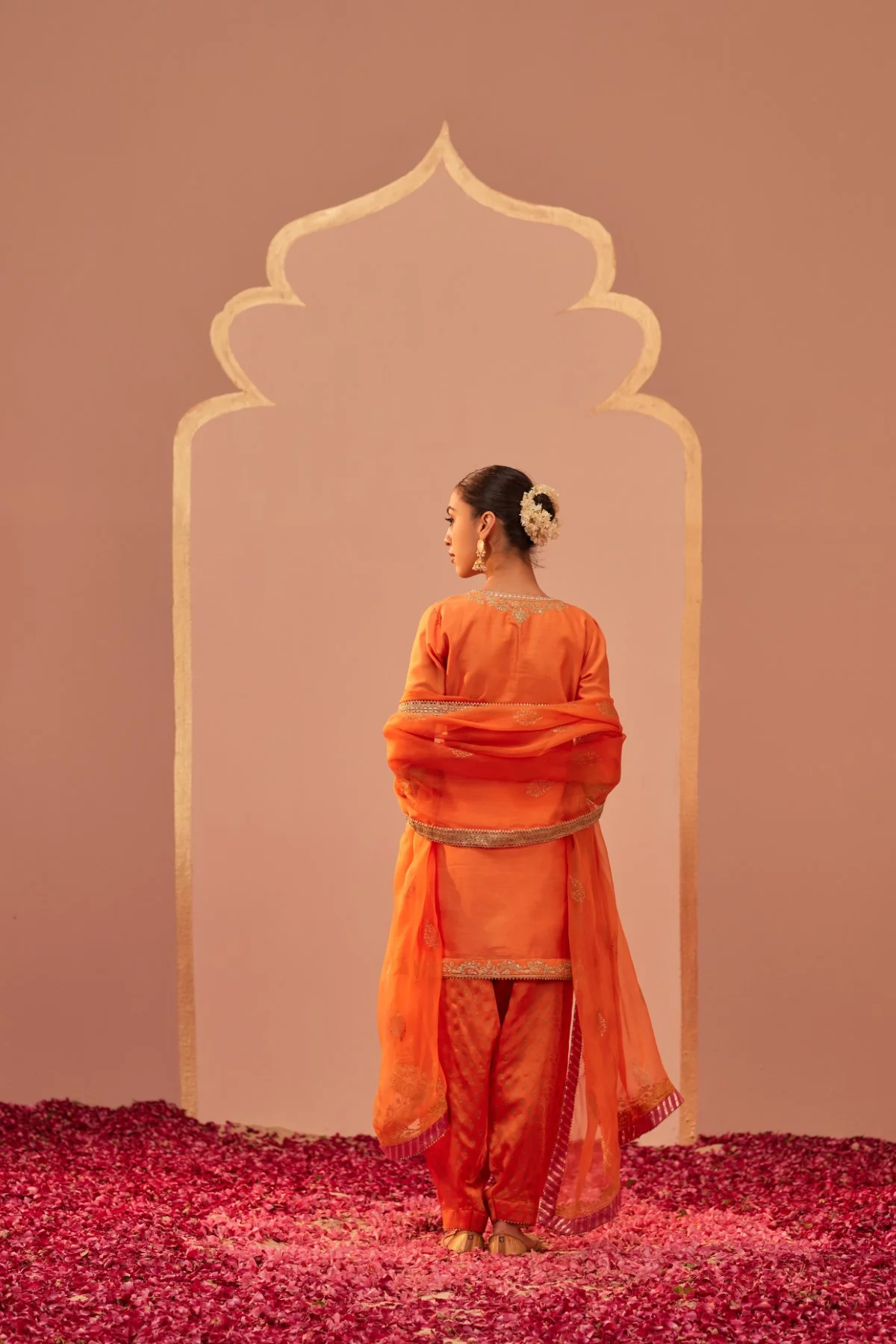 Nafisah - Tangerine Orange Kurta Set - Image 4