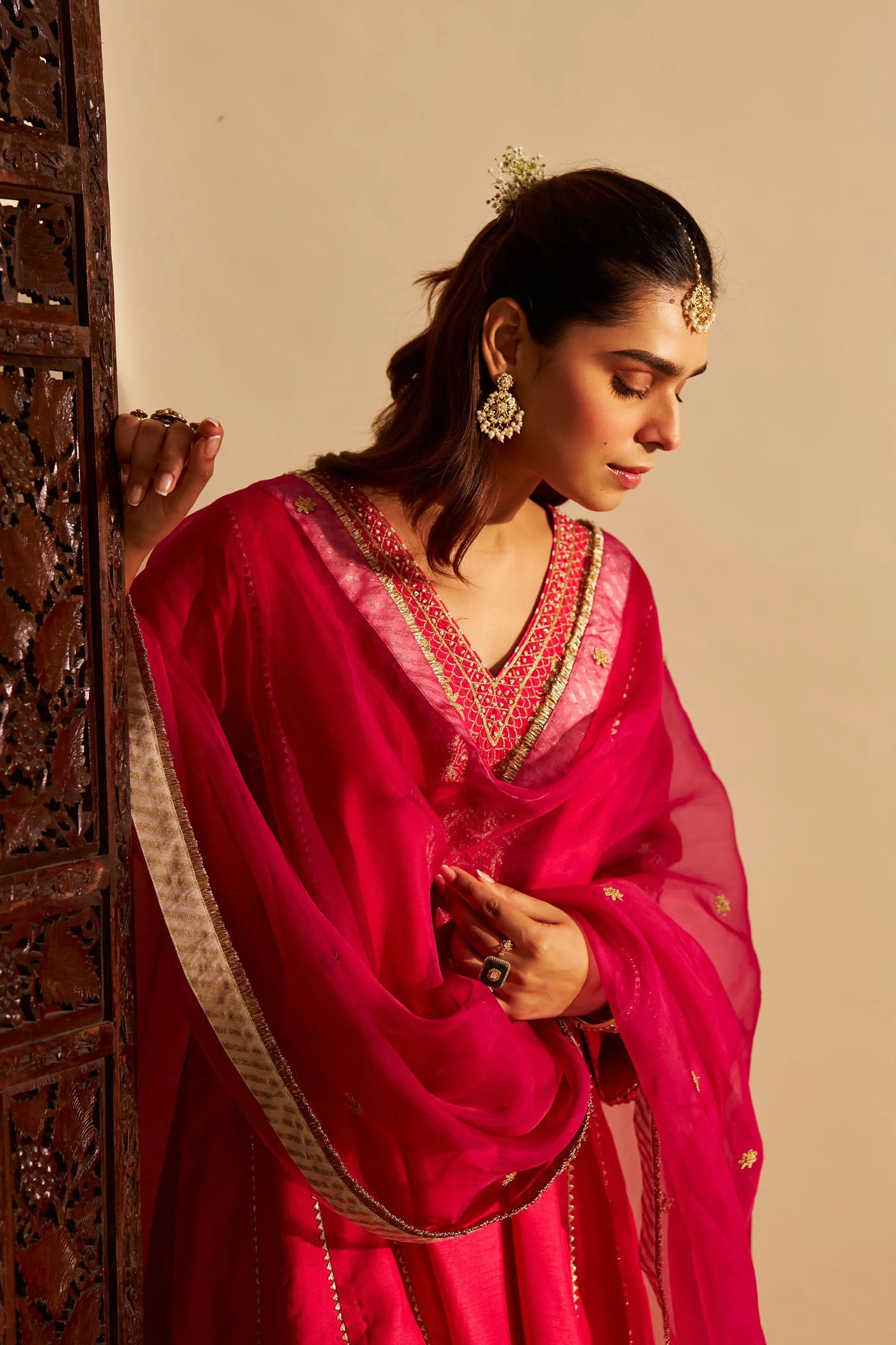 NIYAH - Rani Hotpink SHORT CHAUGA WITH SALWAR (Lxrts) - Image 4