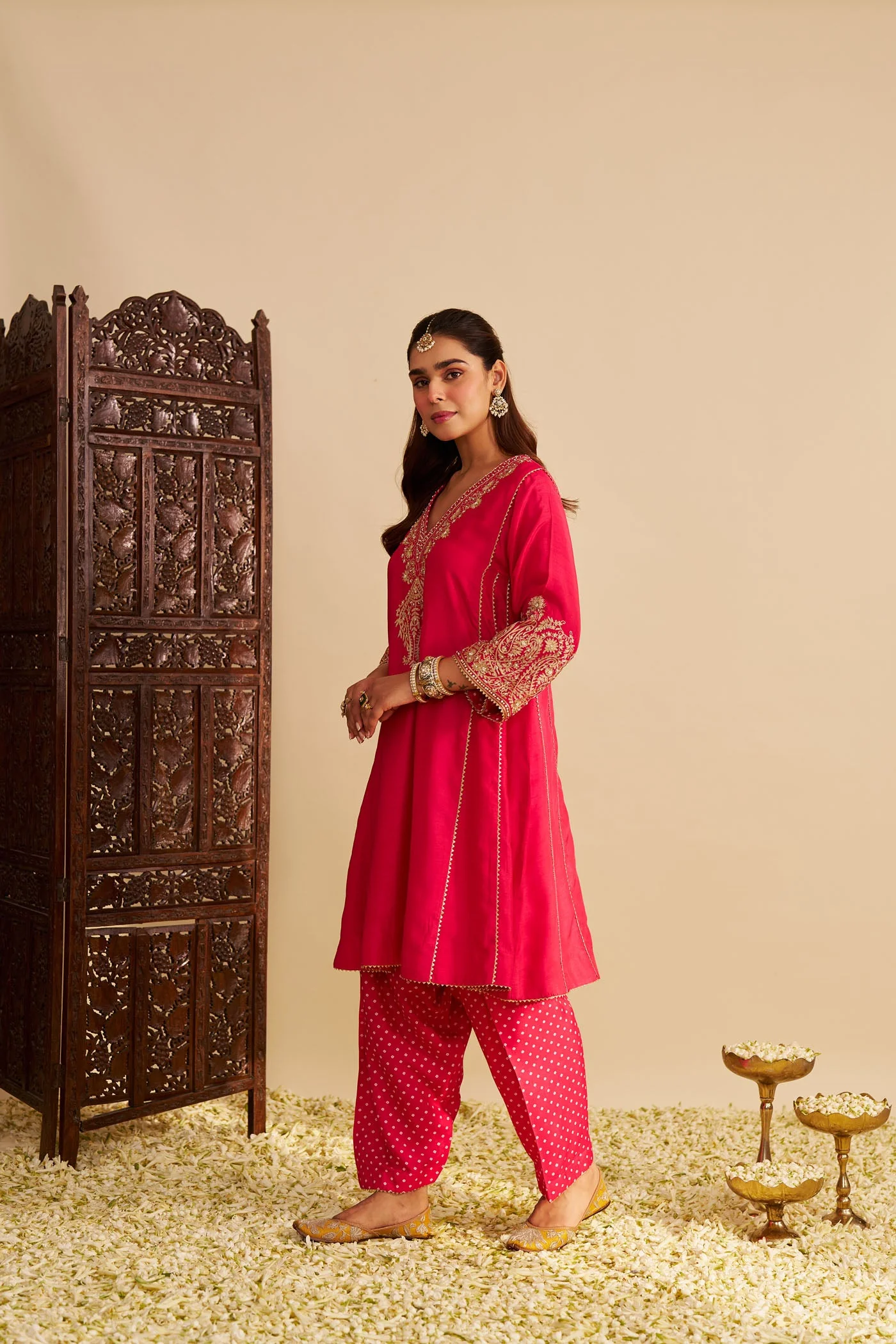 NIYAH - Rani Hotpink SHORT CHAUGA WITH SALWAR (Lxrts) - Image 5