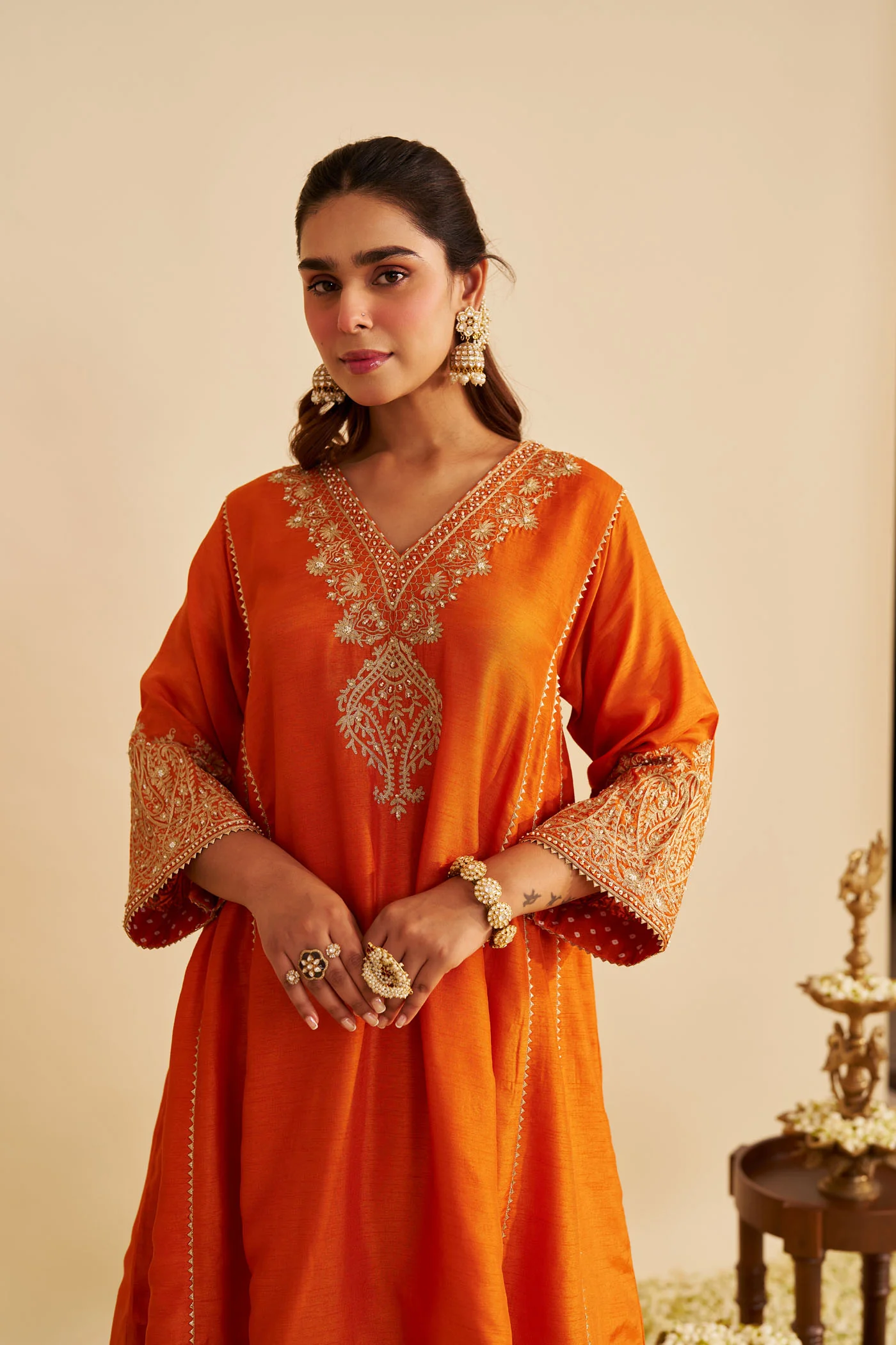 NIYAH - Orange SHORT CHAUGA WITH SALWAR - Image 4