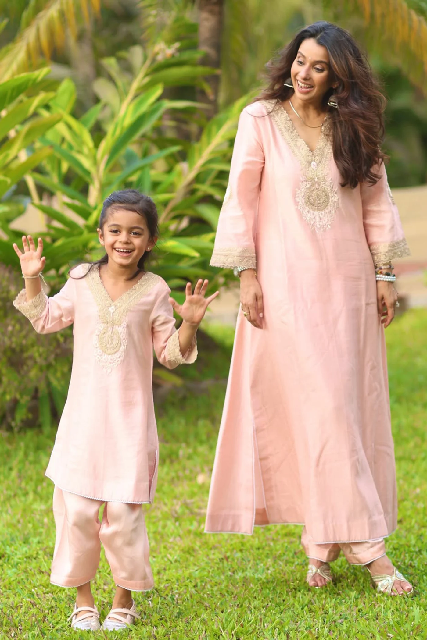 Pranitaa In Sanvi - Blush Pink Long Choga with Salwar - Image 2