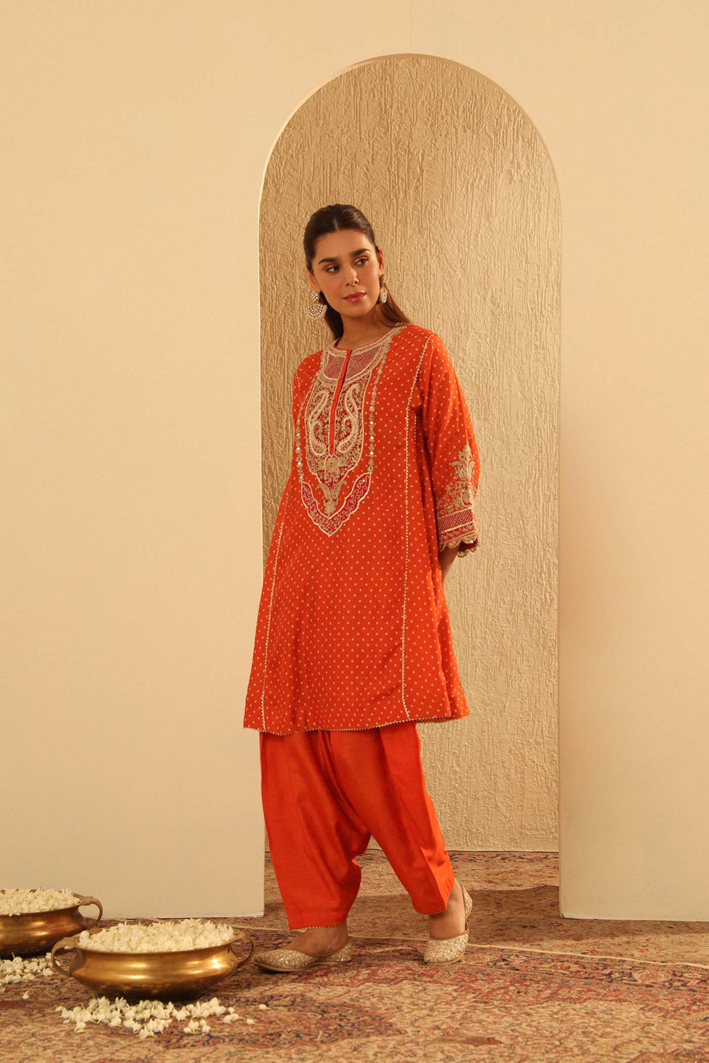 Prisha - Orange Kalidaar Choga with Salwar (Lxrts) - Image 2
