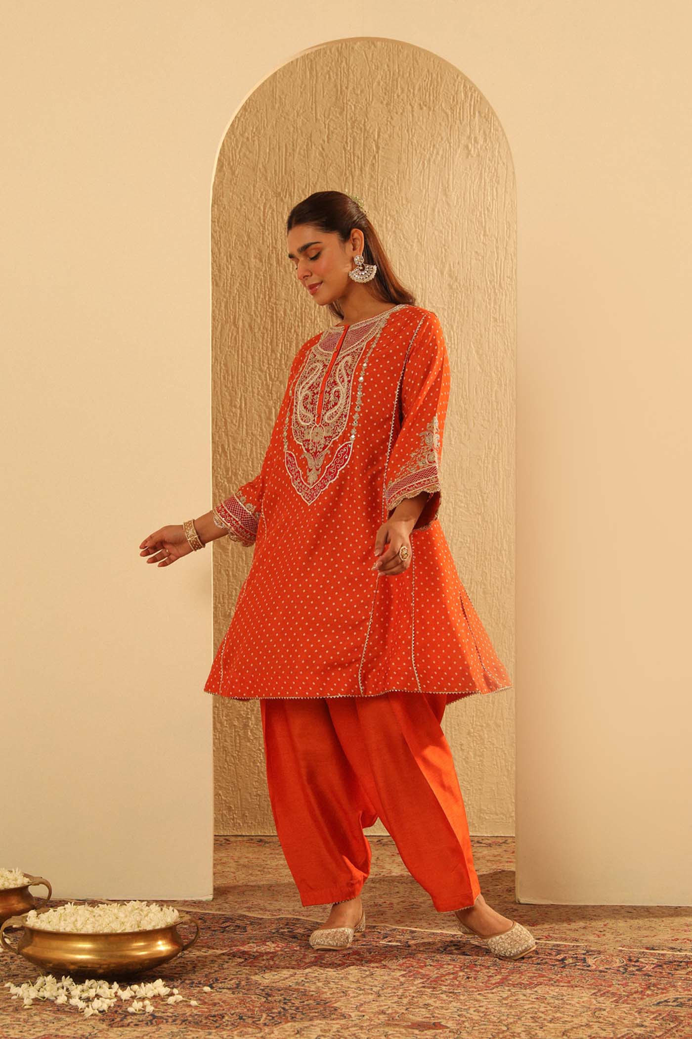 Prisha - Orange Kalidaar Choga with Salwar (Lxrts) - Image 3