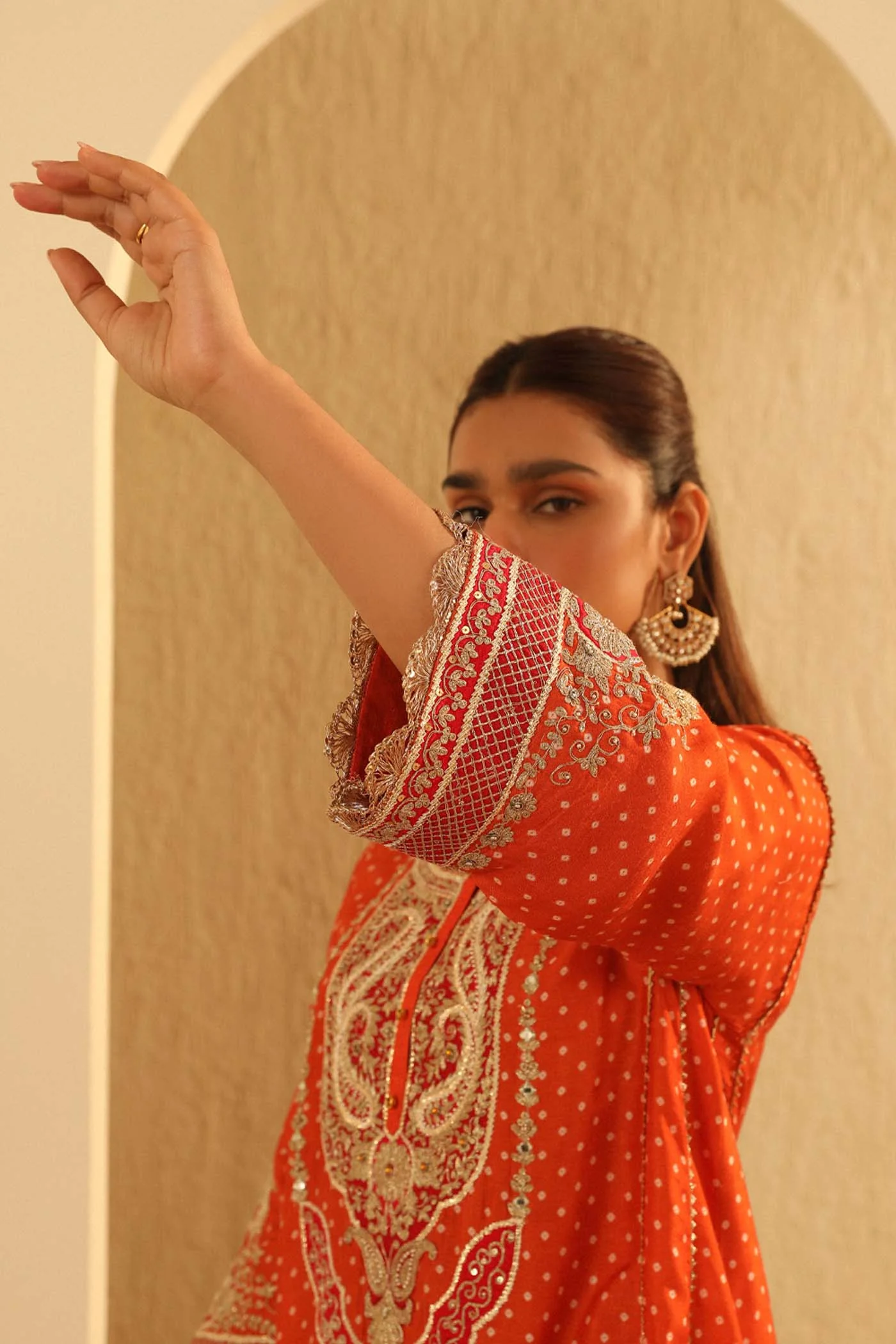 Prisha - Orange Kalidaar Choga with Salwar (Lxrts) - Image 4