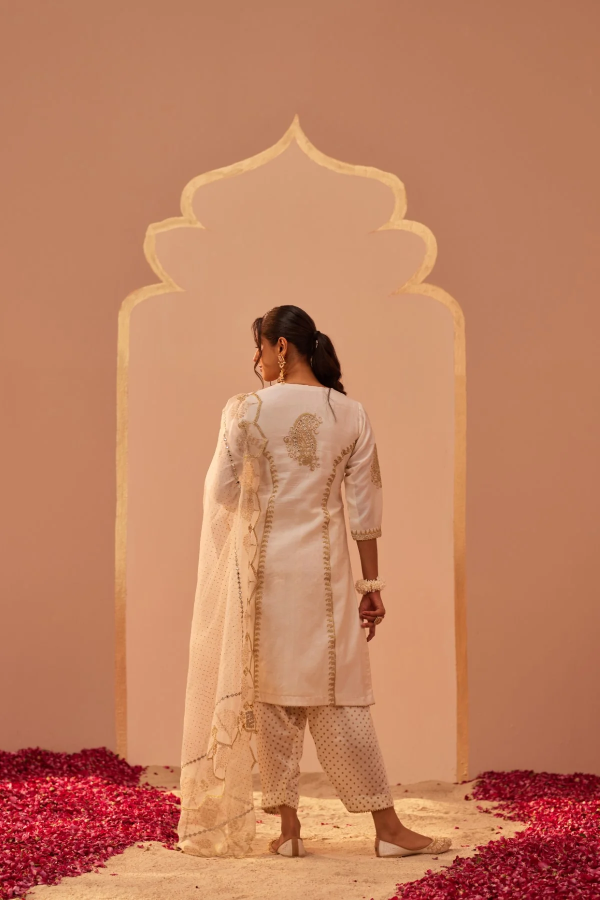 Rashida - Daisy Ivory Kurta Salwar Set - Image 3