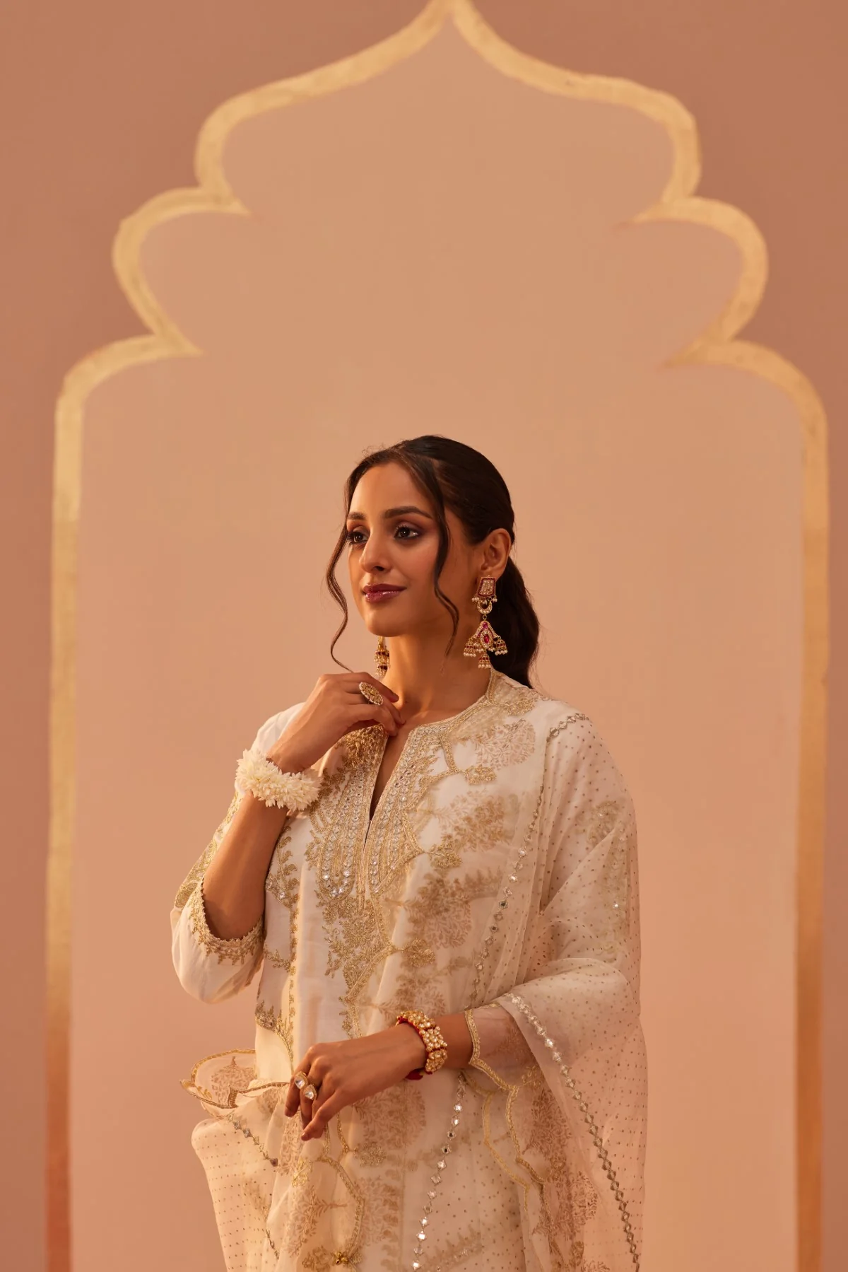 Rashida - Daisy Ivory Kurta Salwar Set - Image 4
