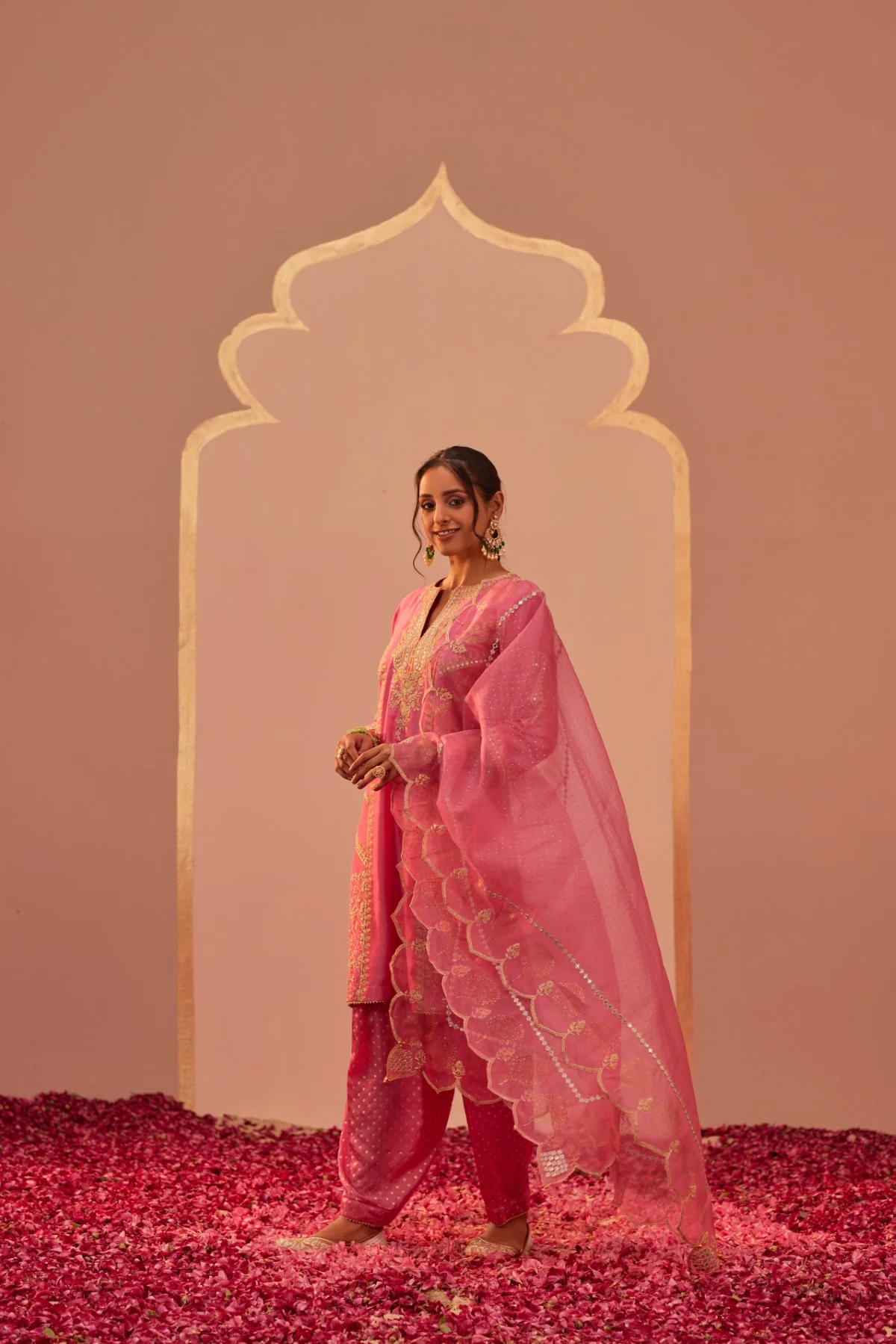 Rashida - Flamingo Pink Kurta Salwar Set - Image 2