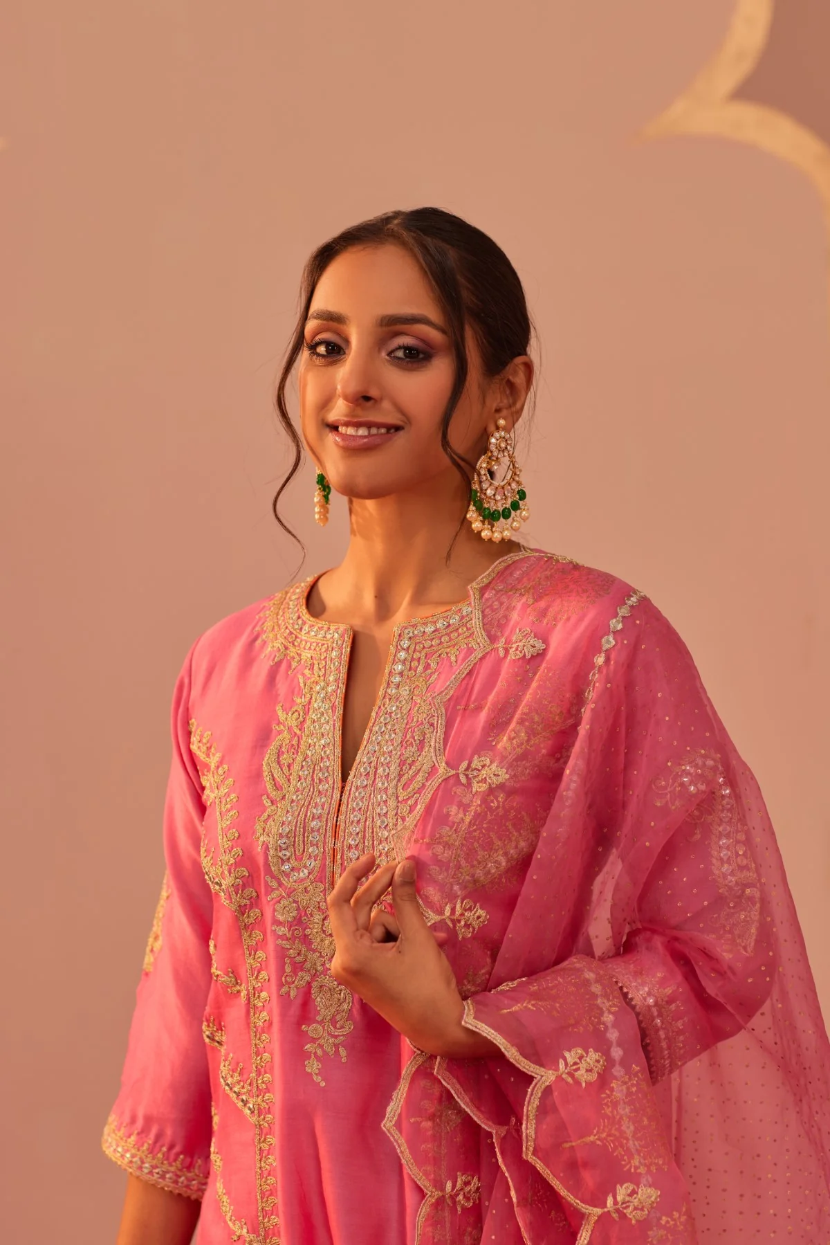 Rashida - Flamingo Pink Kurta Salwar Set - Image 3