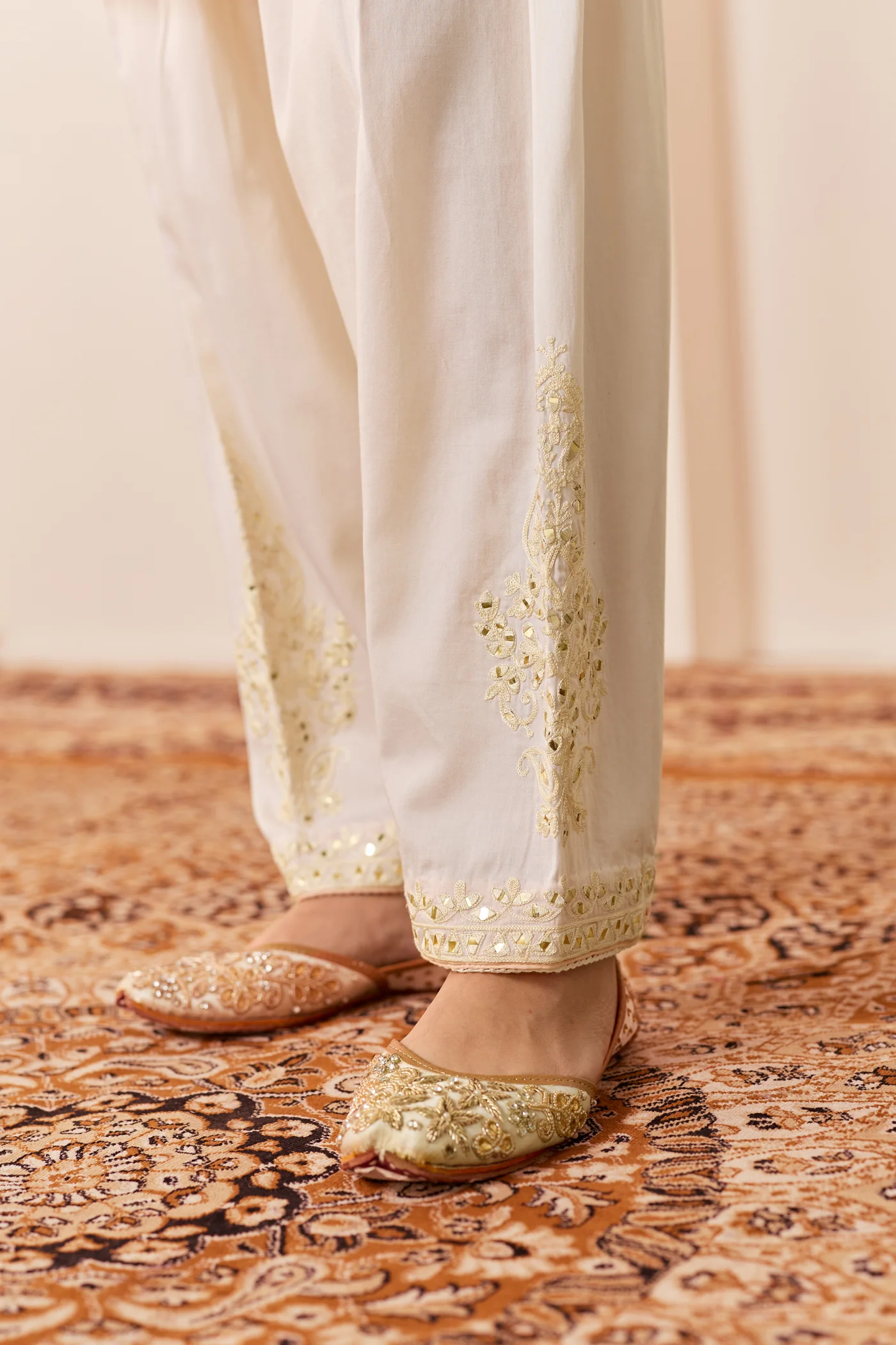 Reem - Daisy Ivory Short Choga With Dogri Salwar - Image 5