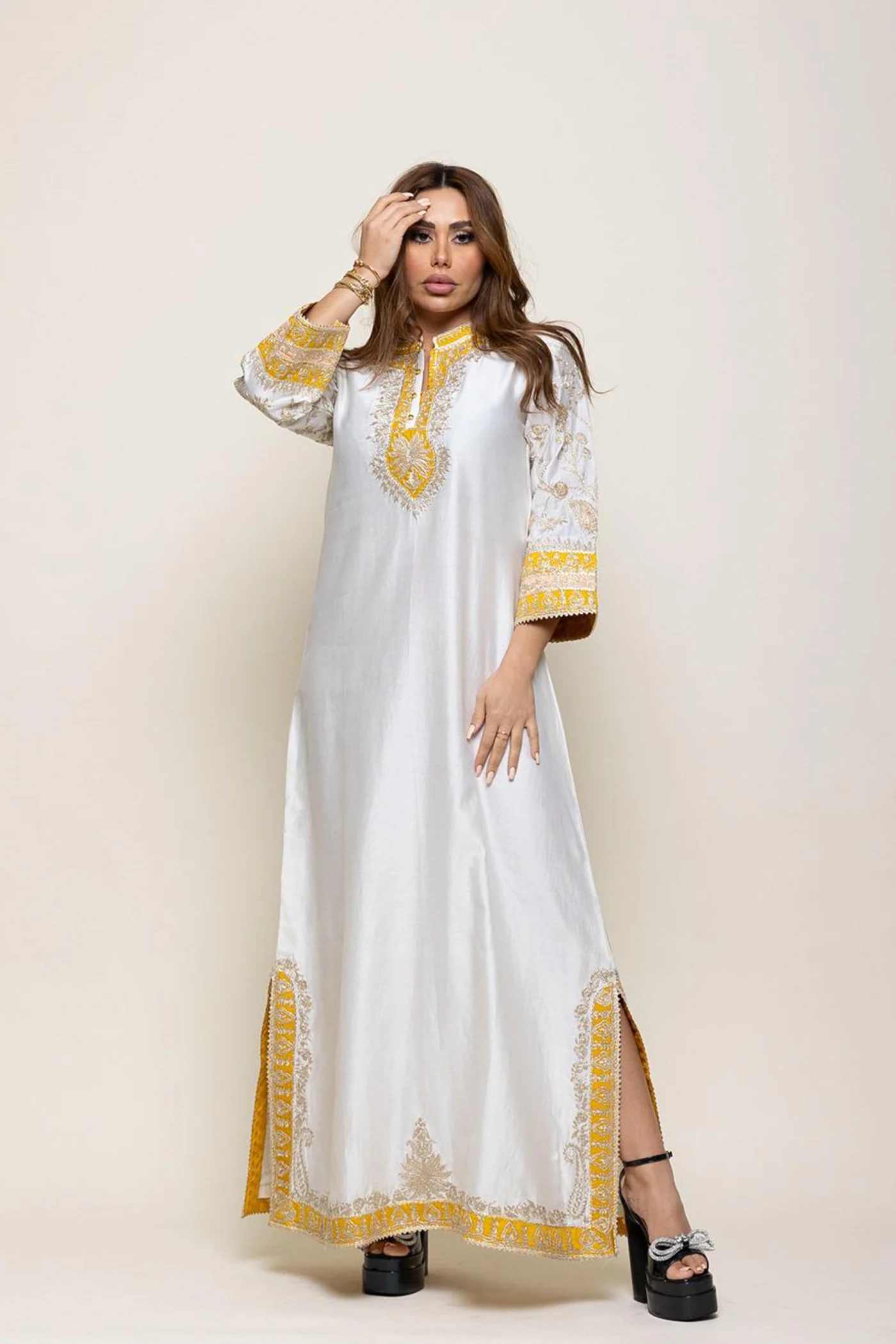 Resham - Daisy Ivory Abaya - Image 2