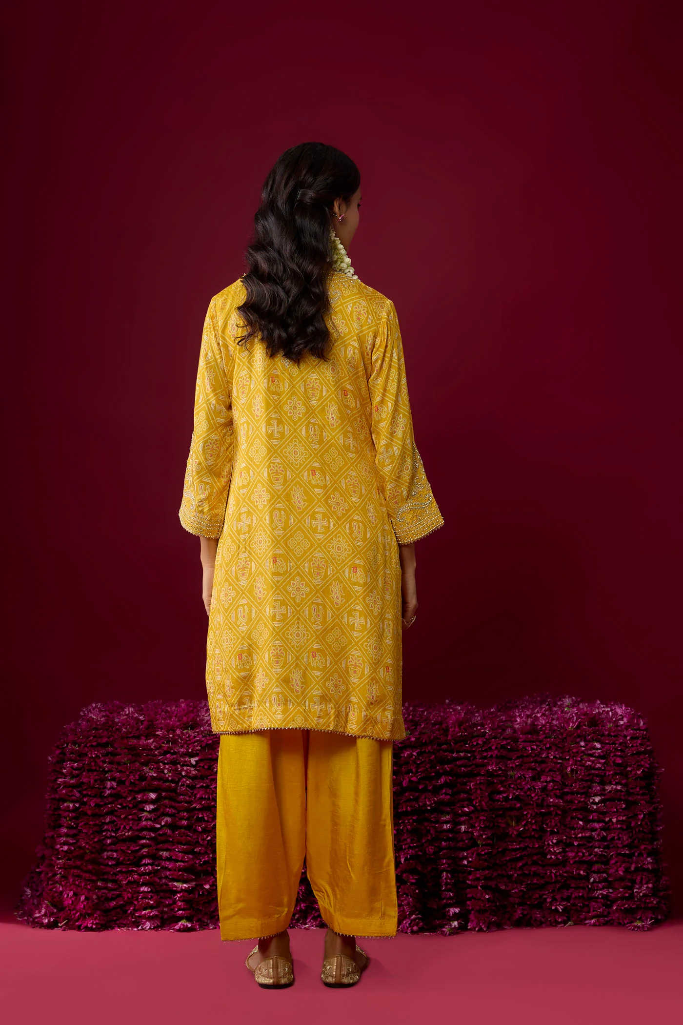 Rihana - Mustard Short Kurta With Salwar - Image 5